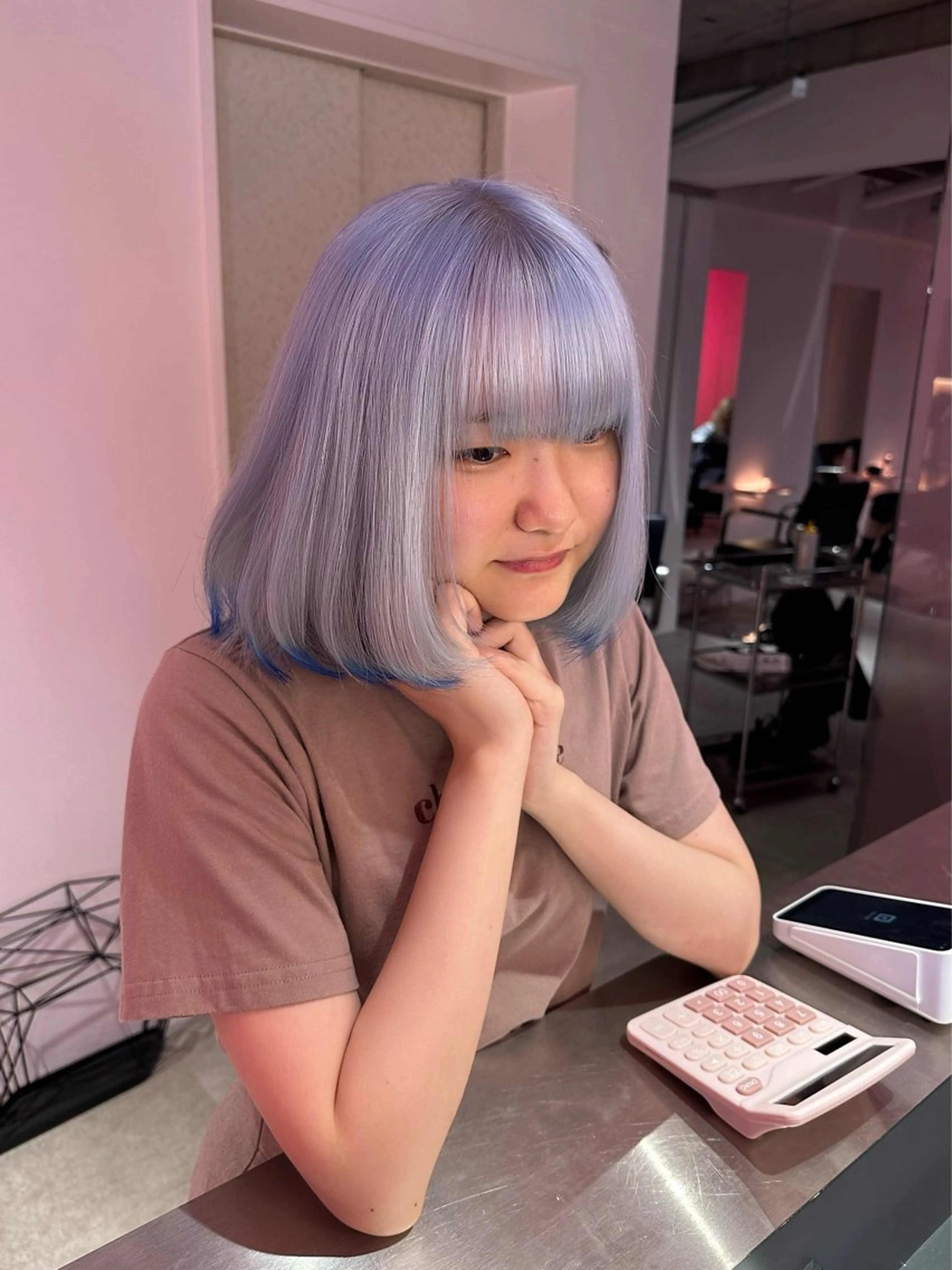 ショート カラー ブルーカラー ブリーチカラー /MAHIROのヘアスタイル