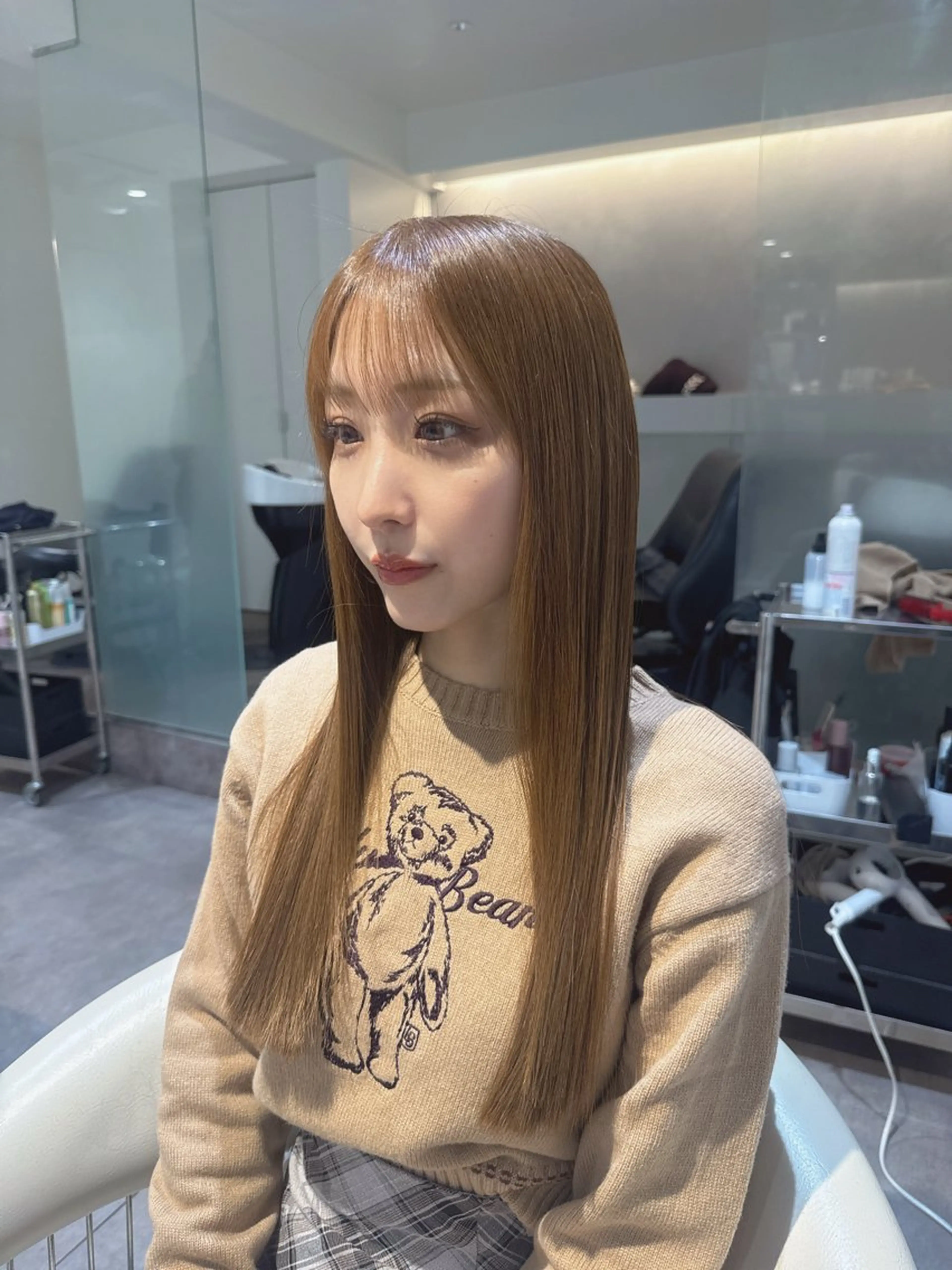 ロング カラー ベージュカラー ブリーチ ショコラベージュ 透明感カラー ブリーチなしカラー カット ヘアカラー トリートメント 💎透明感カラー特化 💎TAISEIのヘアスタイル