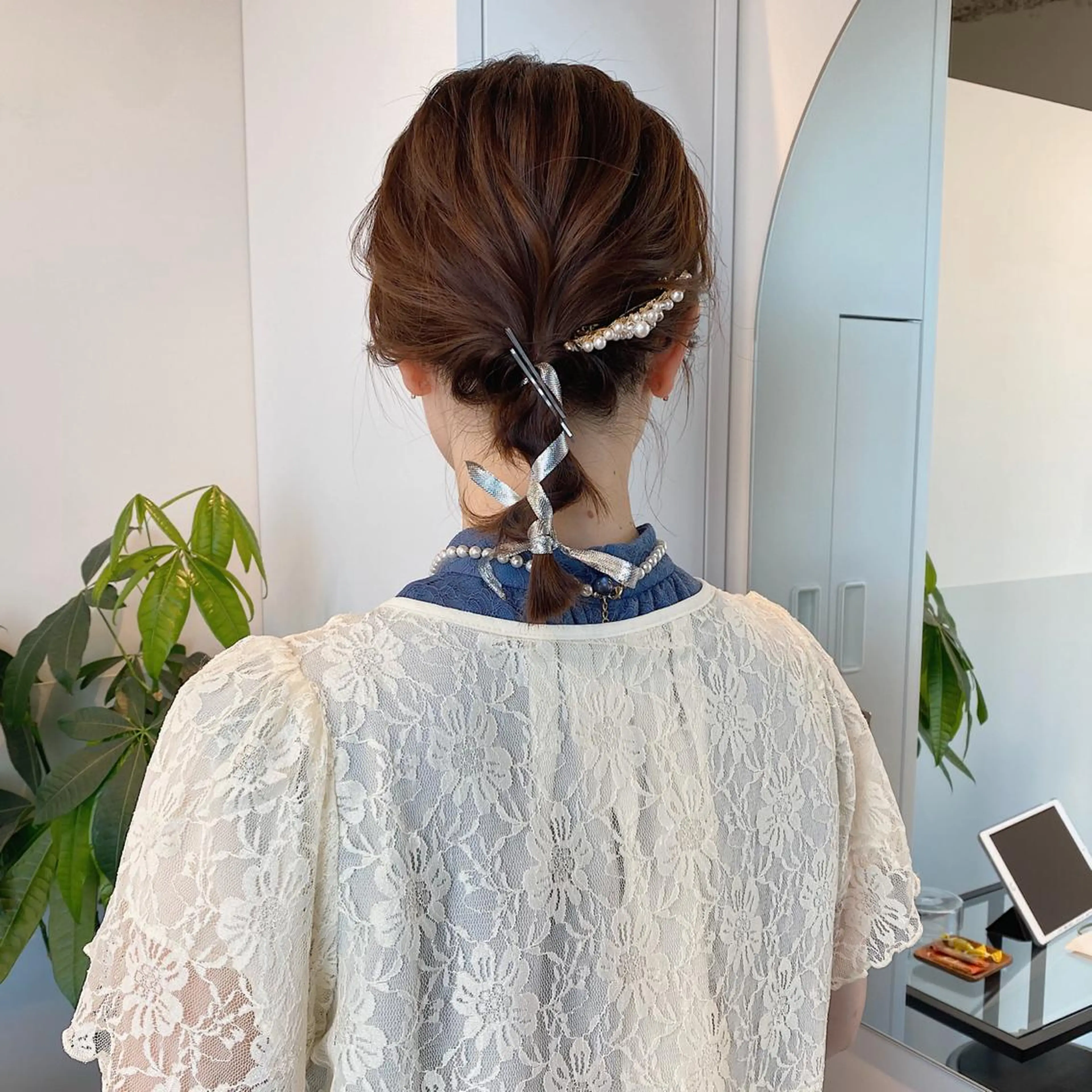 ミディアム カラー ヘアアレンジ ブリーチなしカラー/ 髪質改善/寺門束のヘアスタイル