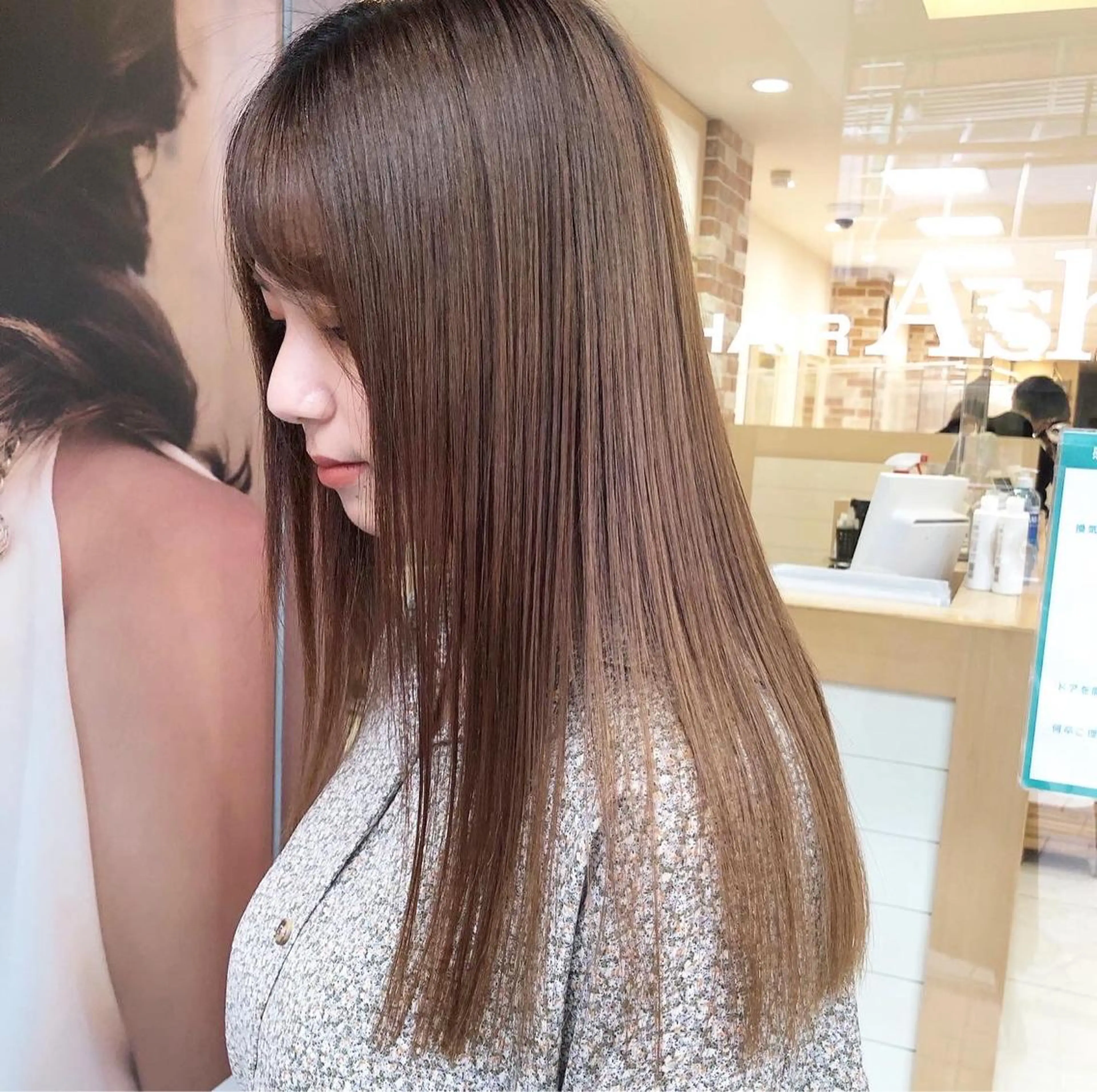 ロング パーマ 髪質改善 縮毛矯正 ストレートパーマ 丸みショートボブ/ タッセルボブ 吉野のヘアスタイル