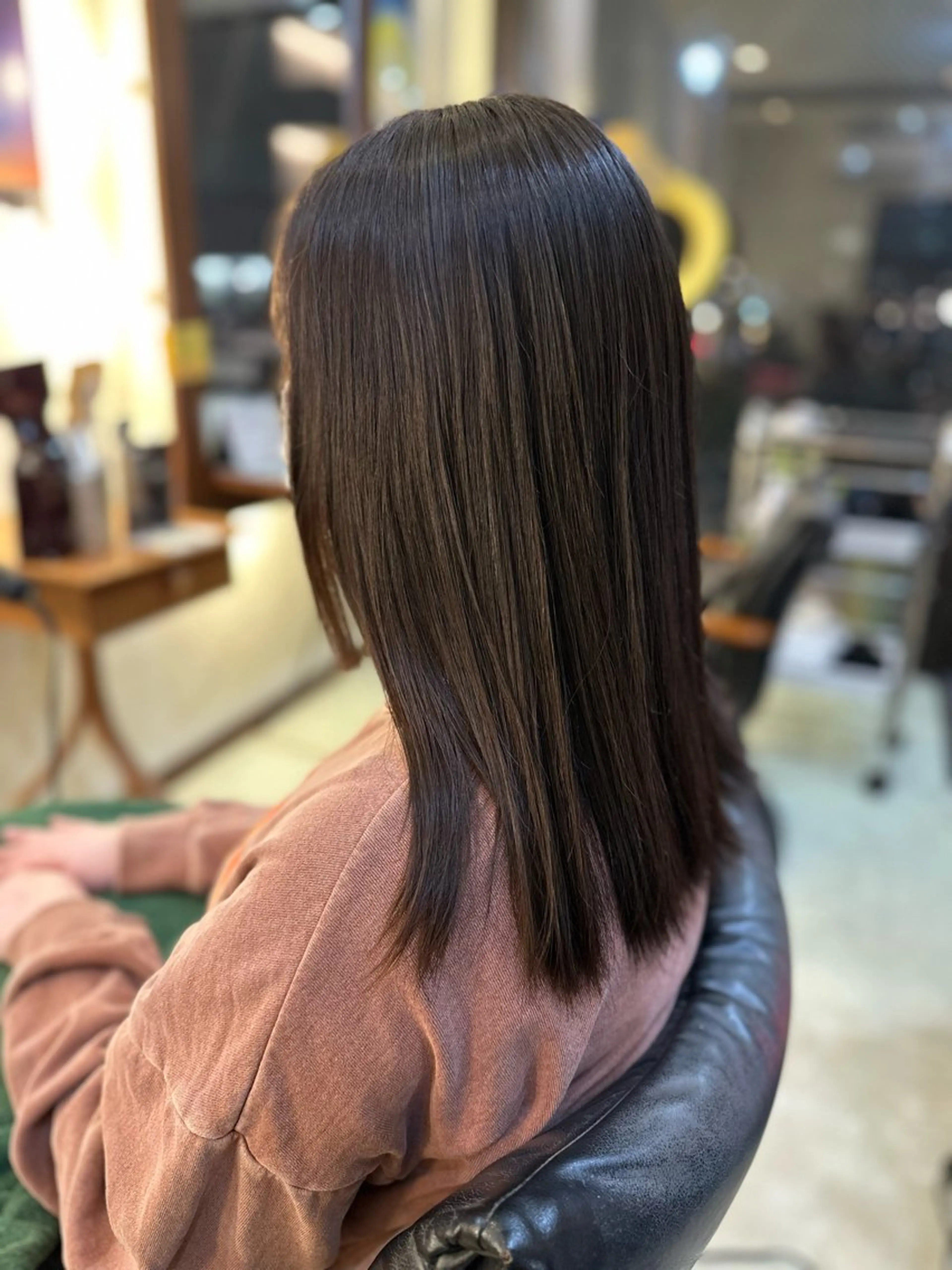 セミロング 縮毛矯正 hair&makeRIHGA所属・希優/ケアカラー /ハイトーンカラーのヘアスタイル