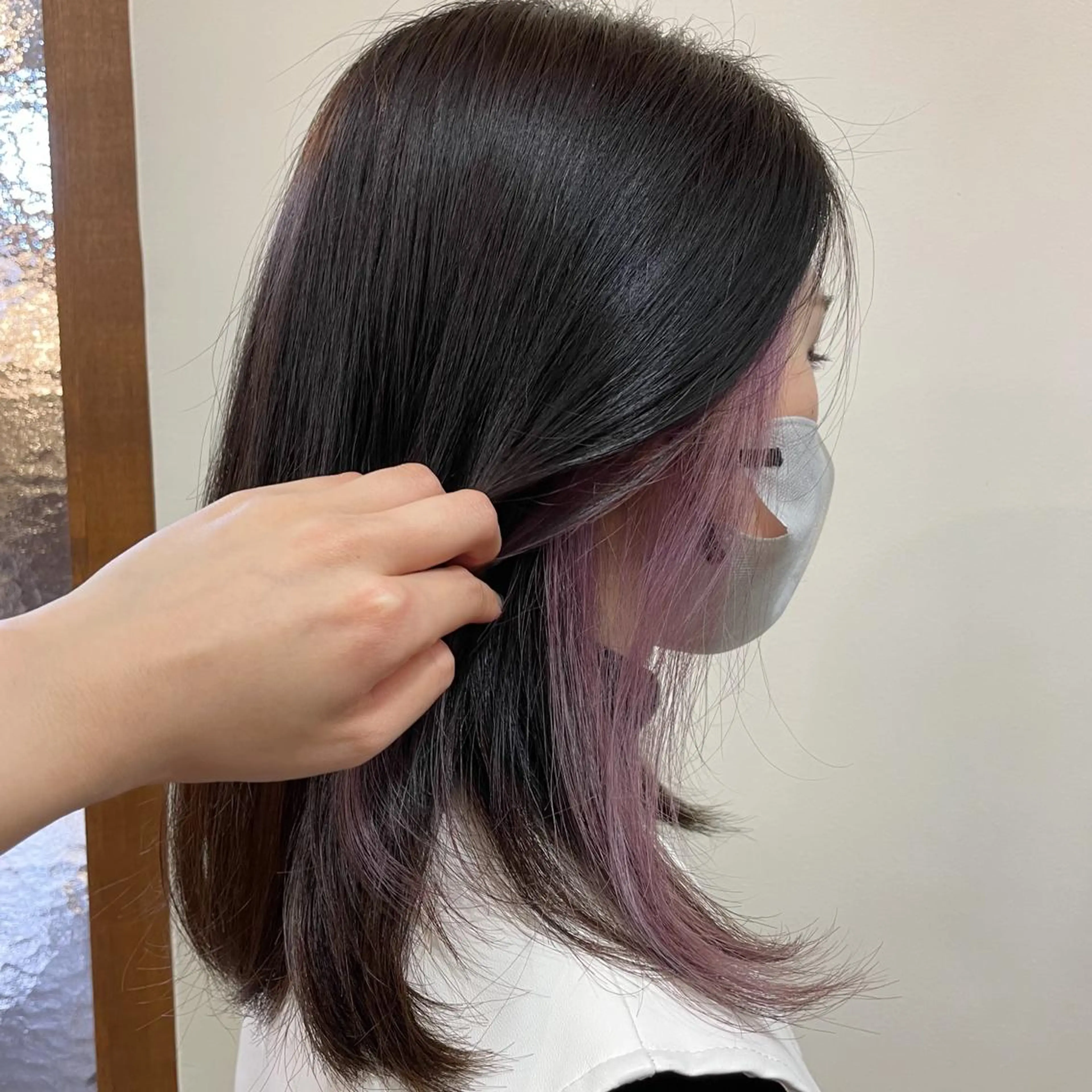 カラー ブリーチ ピンクカラー バイオレットカラー 💜カラー/縮毛矯正 /NARUKA💜のヘアスタイル
