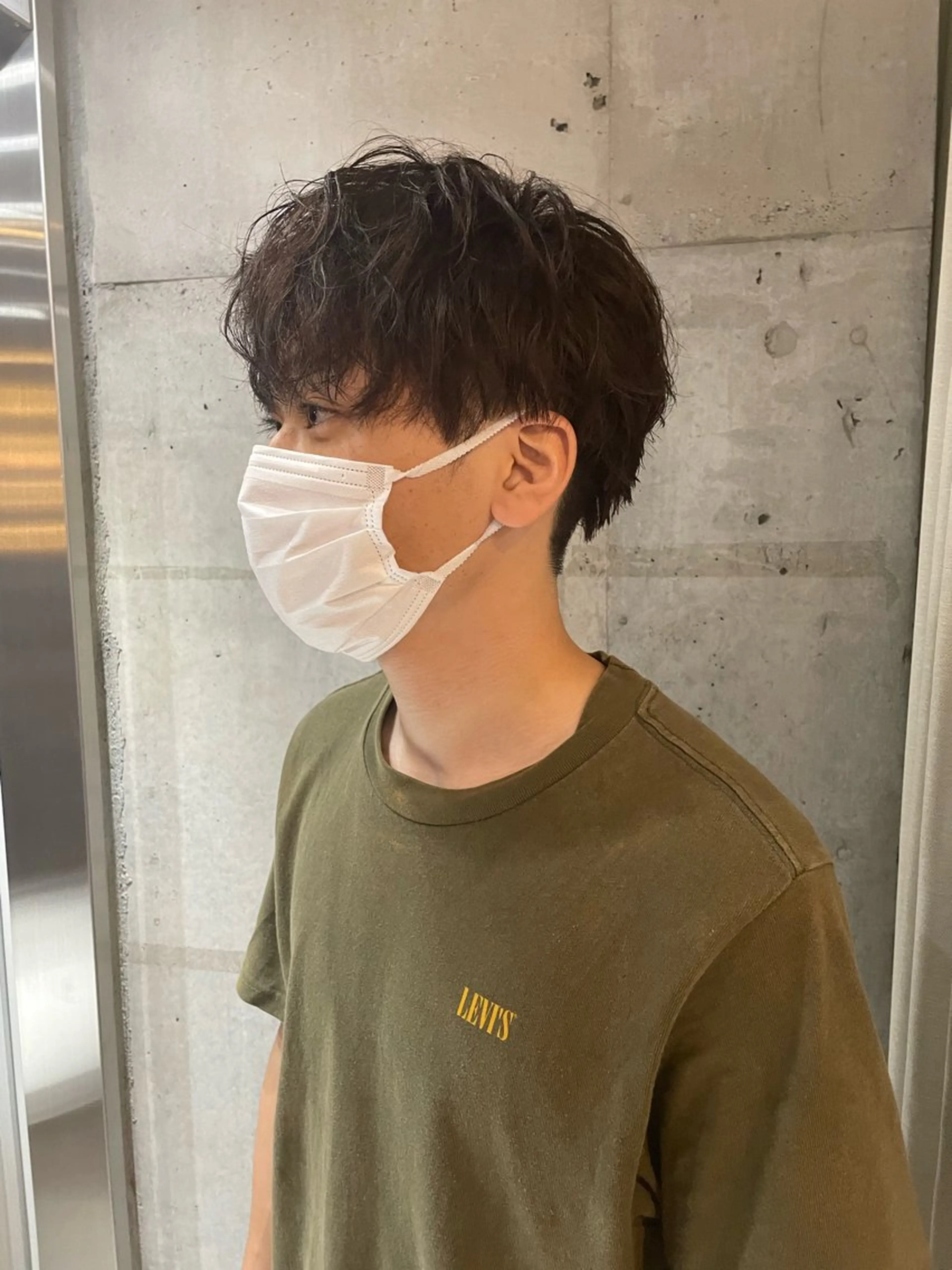 パーマ メンズ センターパート マッシュ メンズパーマ メンズツイストパーマ ツイストスパイラルパーマ カット パーマ ヘアセット 心斎橋/メンズ /ルレイル/地形真希のヘアスタイル