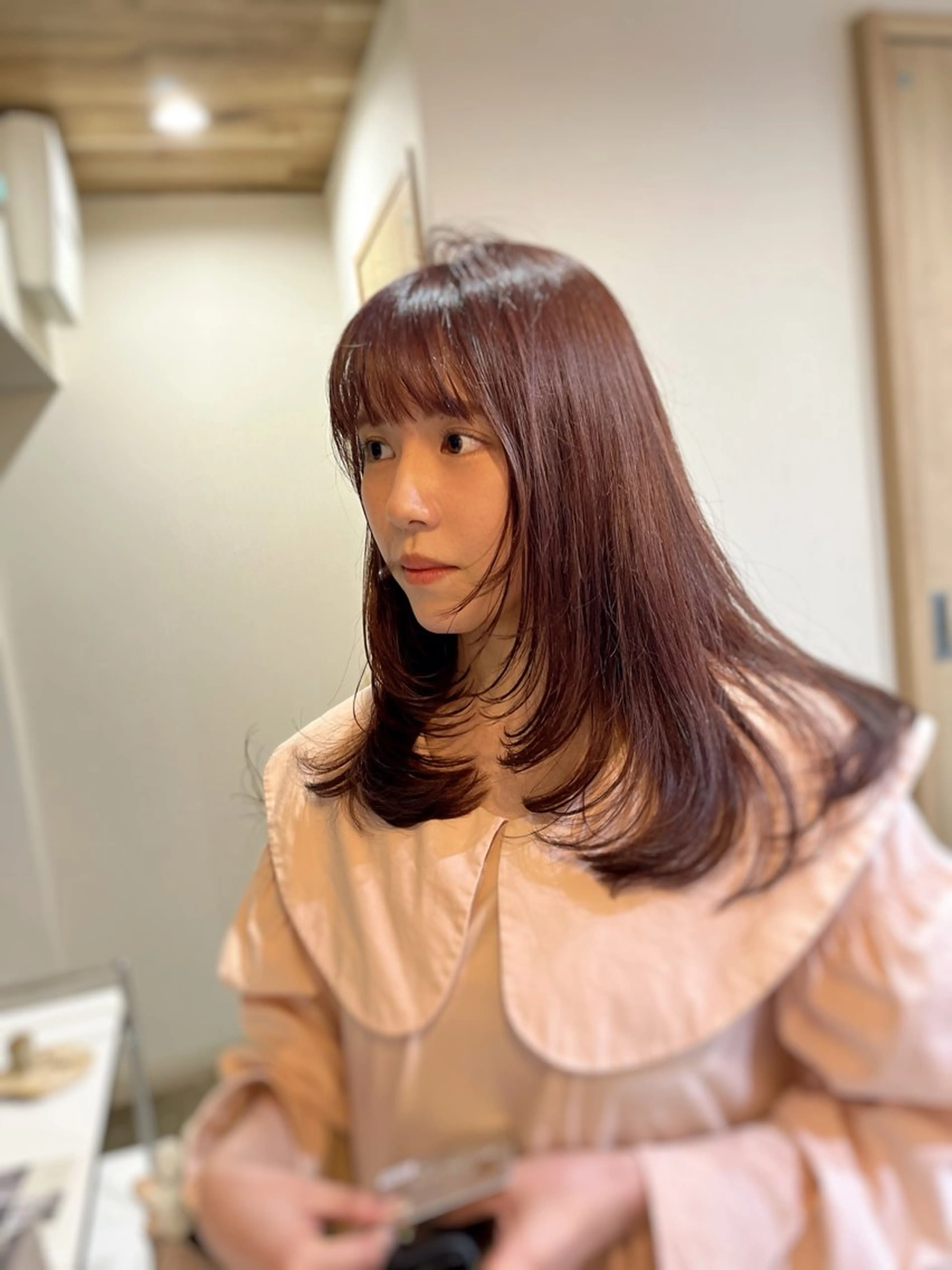 セミロング カラー 下石怜子/レイヤー/ 透明感カラーのヘアスタイル