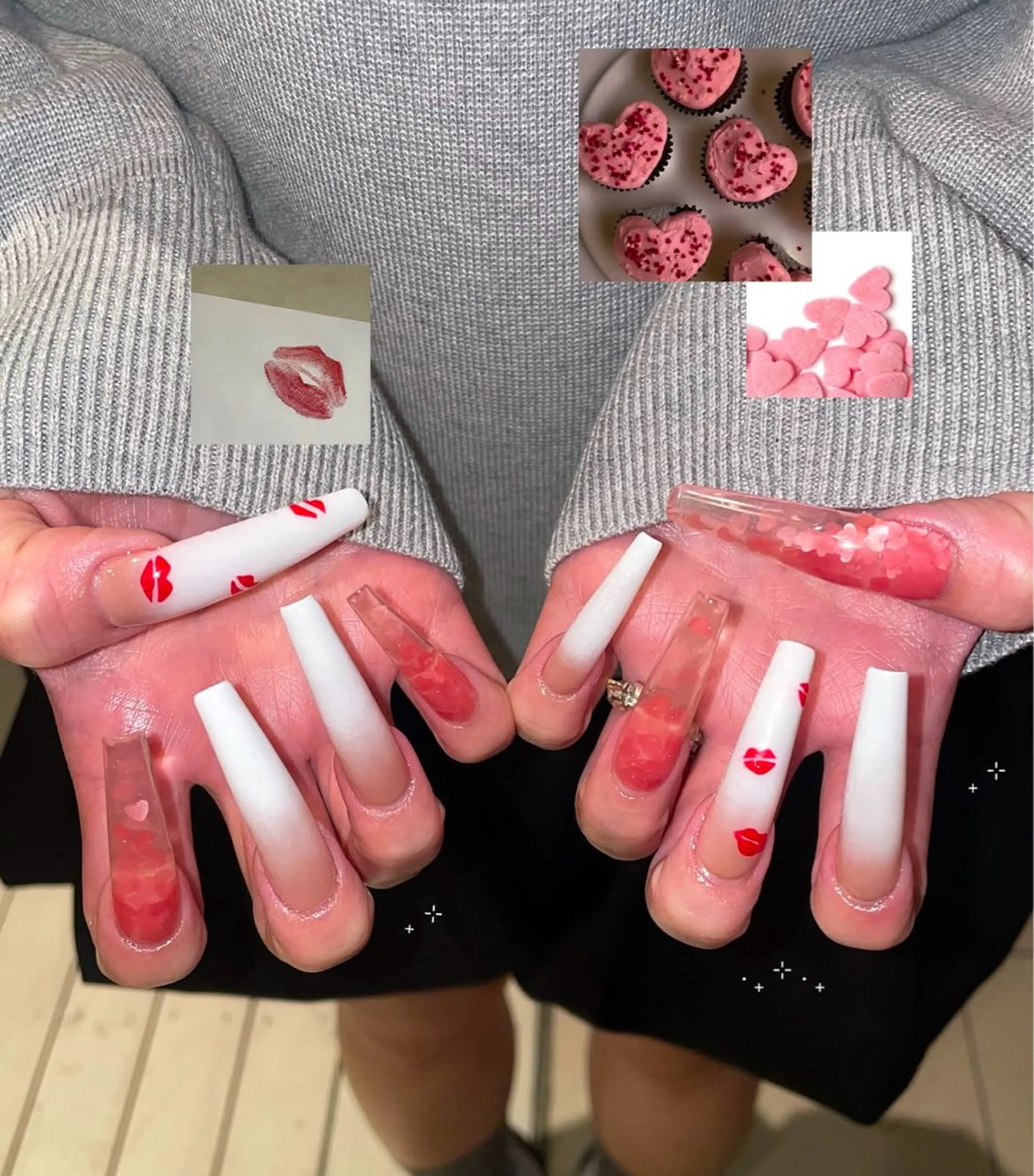 【full art】チップ長さだし+デザインネイル/6本~アートor左右別デザイン¥FREE↪︎stone/parts4の写真