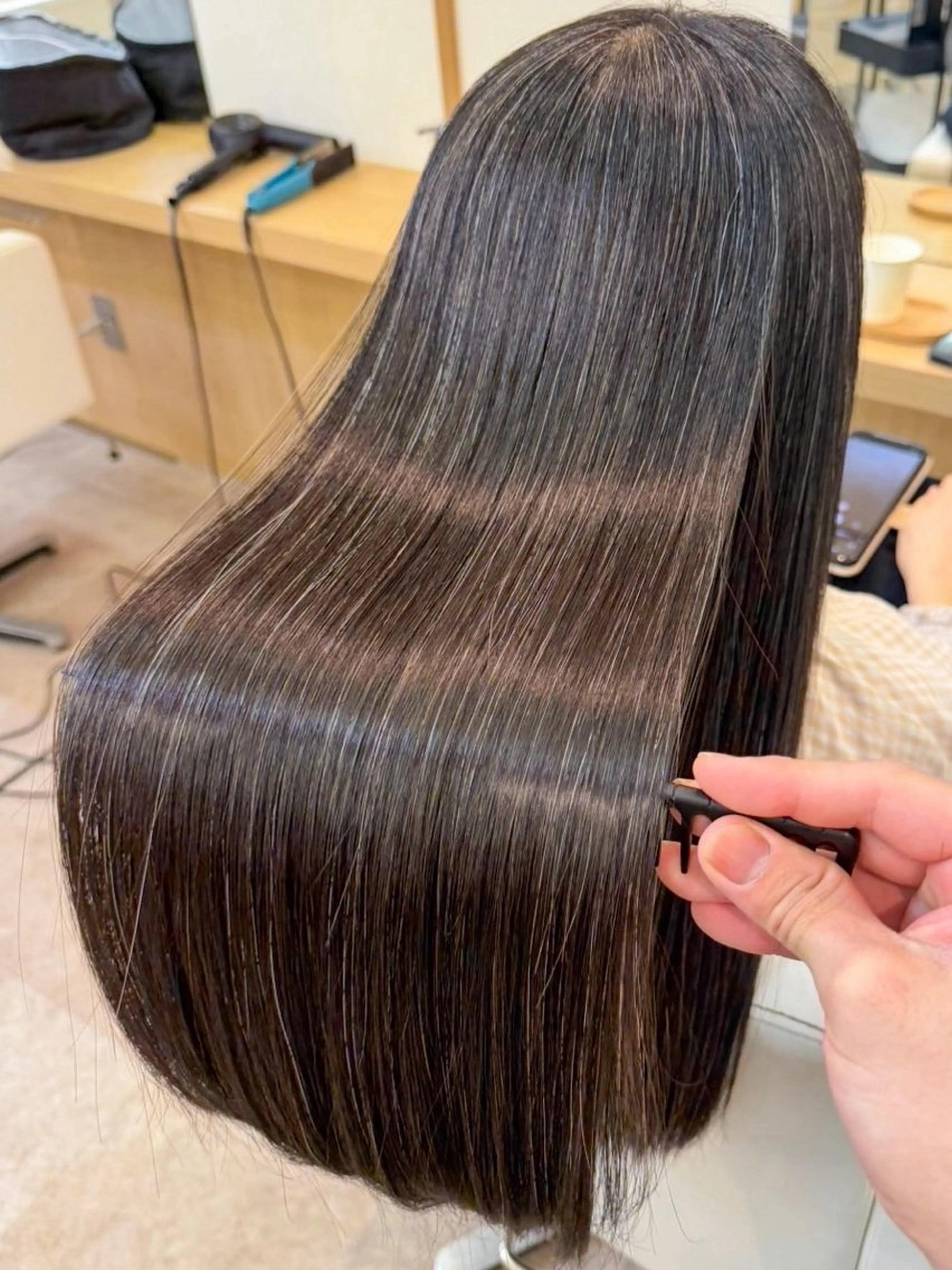 ロング 縮毛矯正 奥野 蓮のヘアスタイル