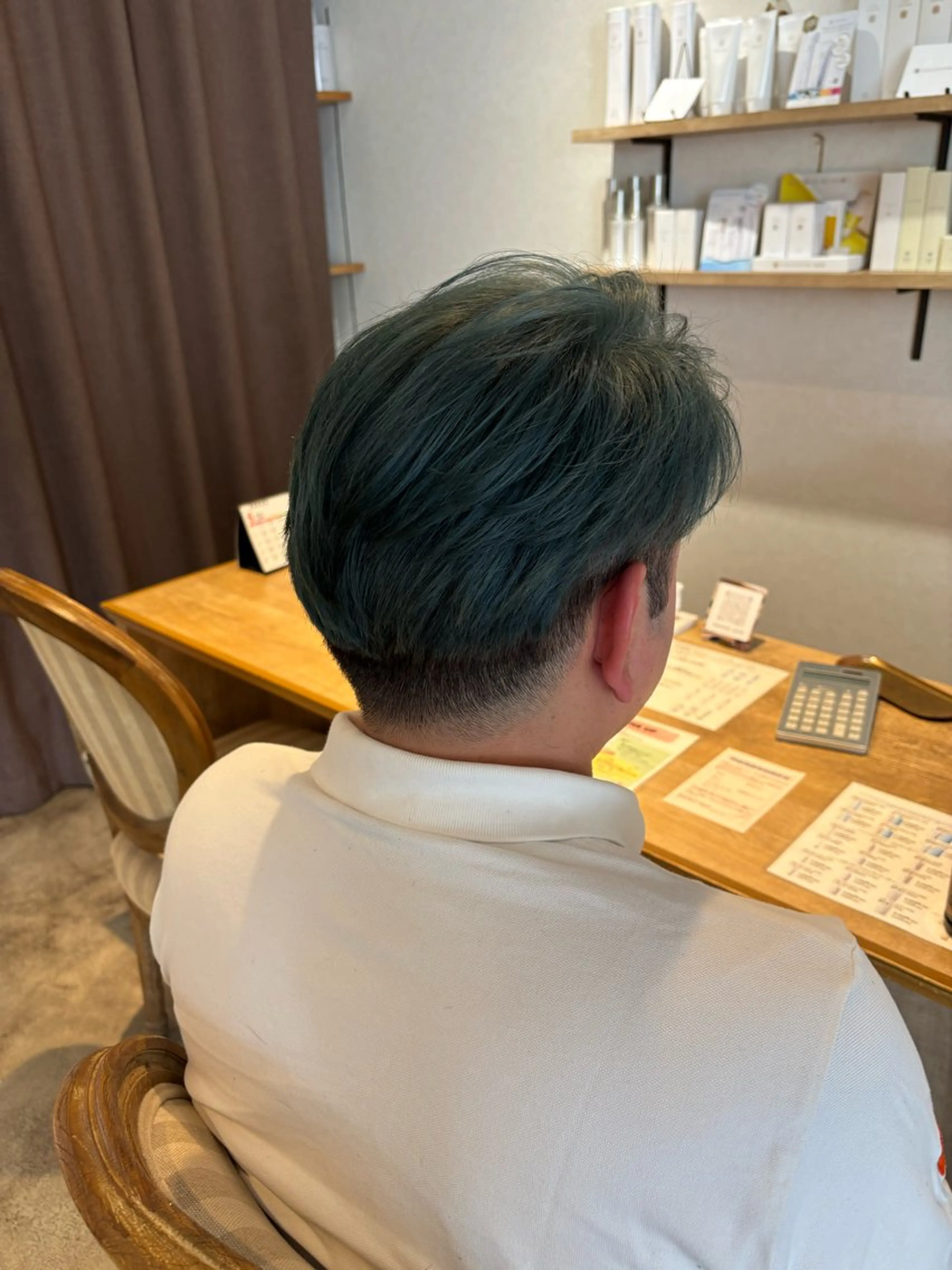 カラー メンズ 透明感カラー ミント ミントグリーン ヘアカラー 河田 綺香のヘアスタイル