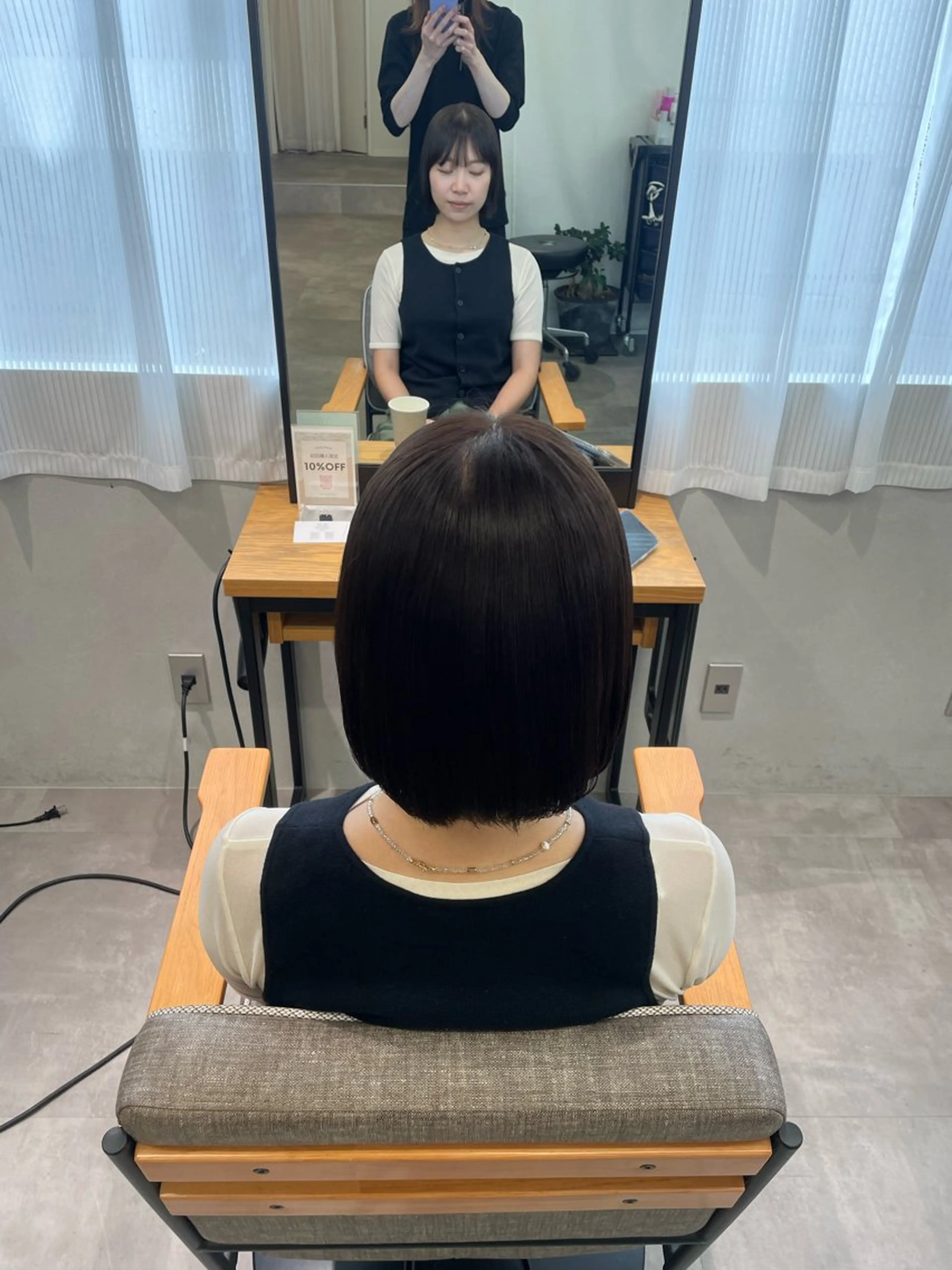 セミロング カラー 抜け感/ワンカラー/ 明大前/桑田のヘアスタイル