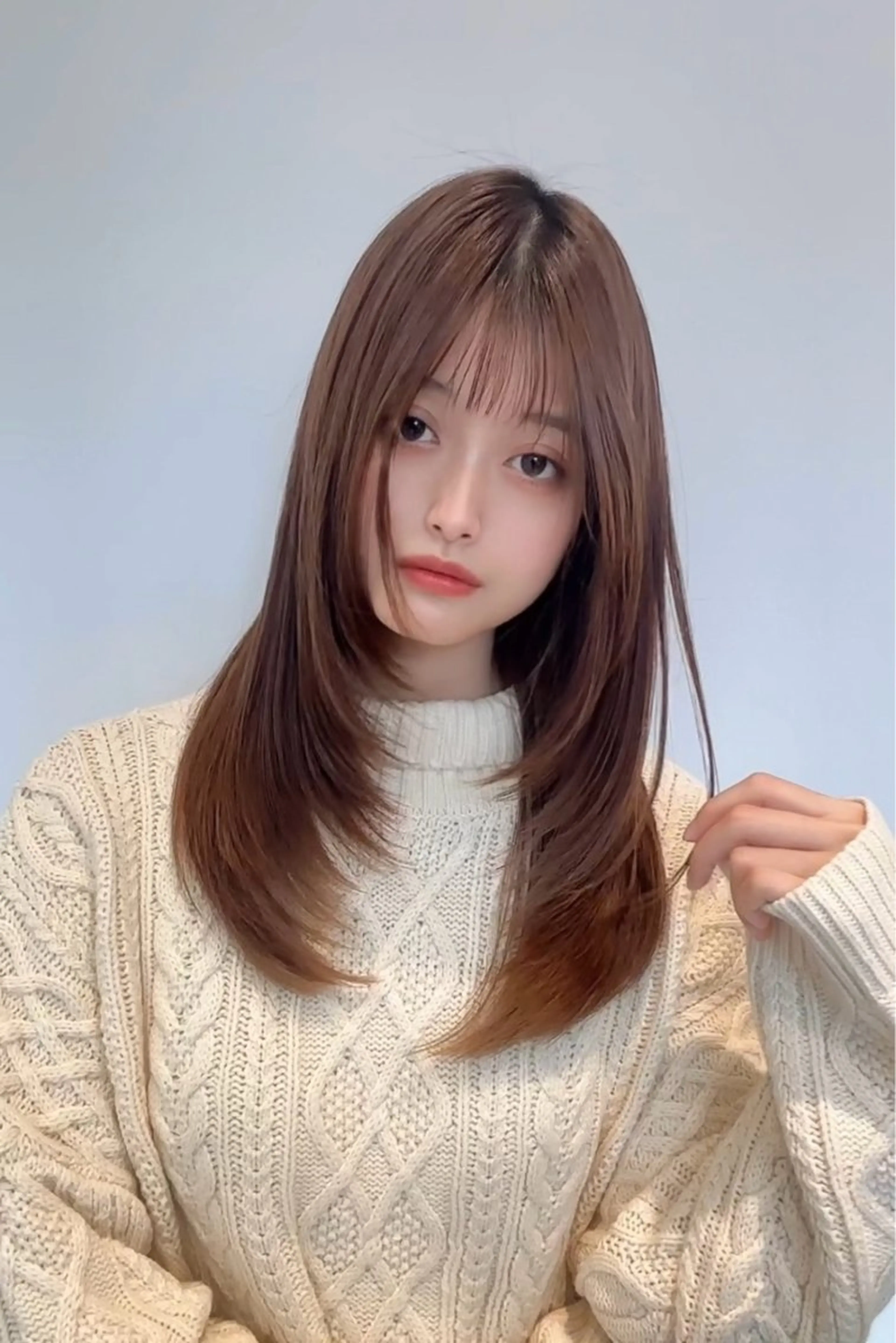 ミディアム カラー パーマ ブラウンカラー 顔まわりレイヤー 顔周りカット レイヤーカット カット ヘアカラー 縮毛矯正 トリートメント 🍀本格ヘッドスパ 👑髪質改善🍀英司のヘアスタイル