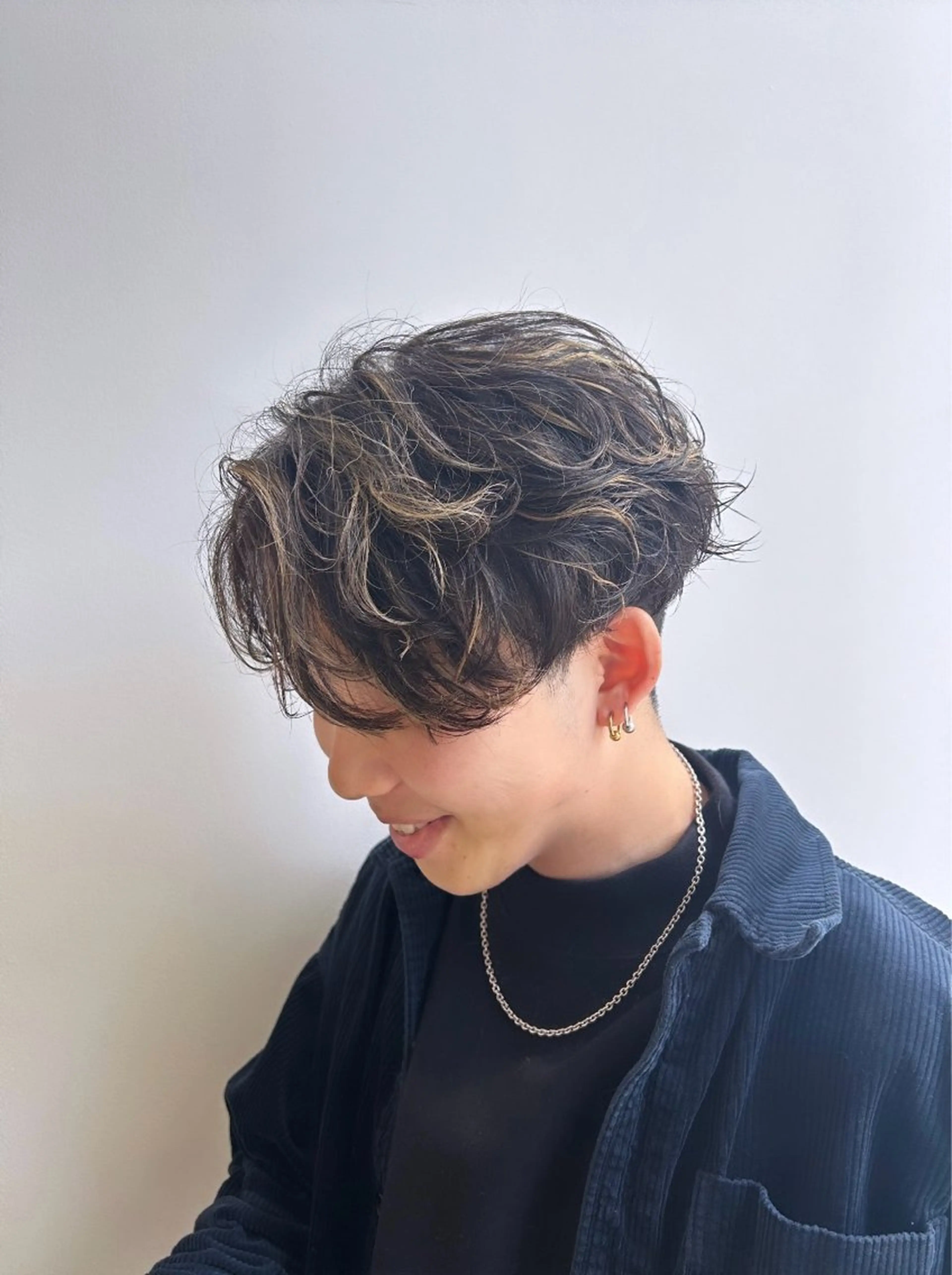 メンズ メンズハイライト メンズパーマ 🫧艶髪ボブ🫧 チカのヘアスタイル