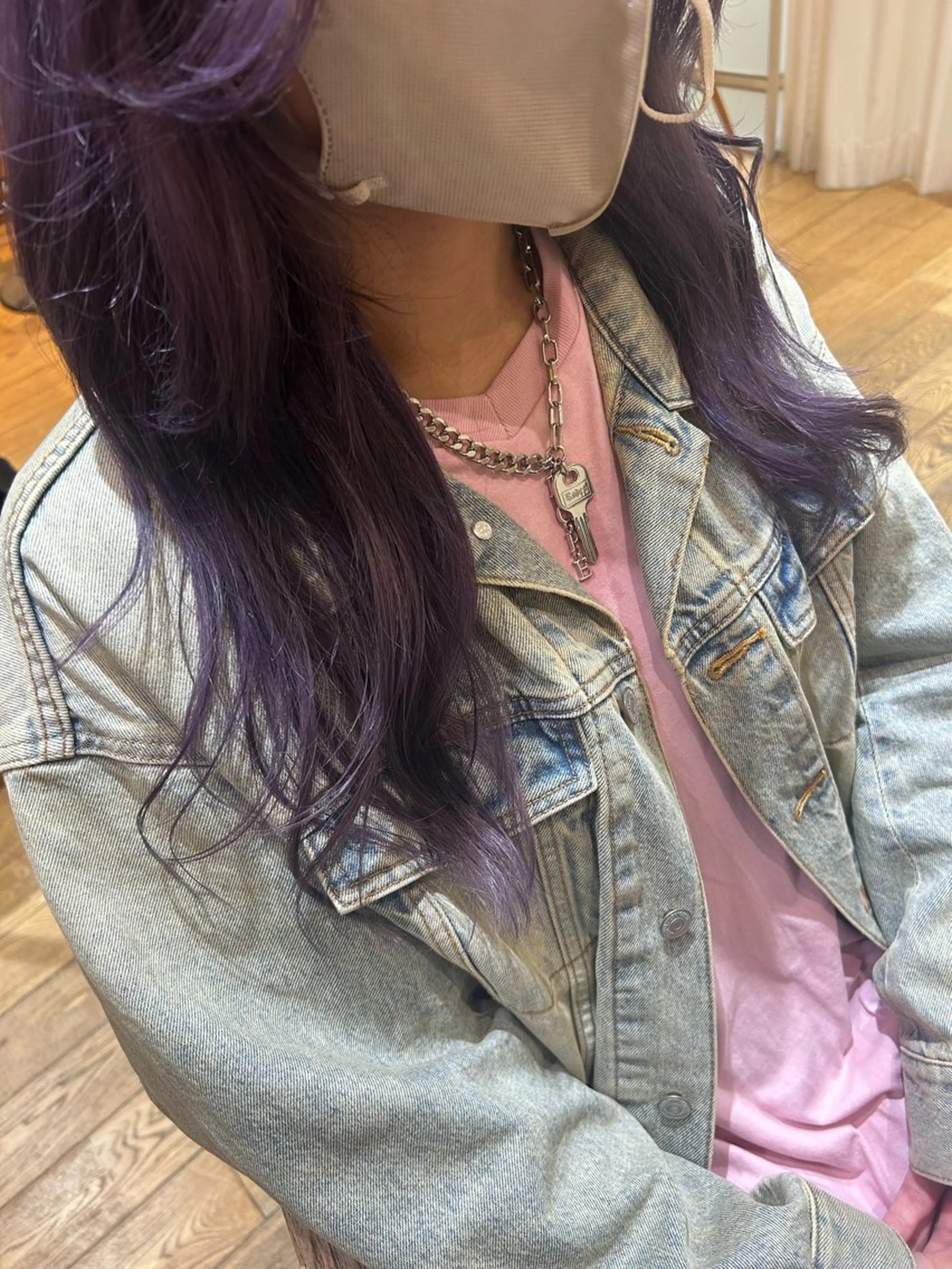 ロング カラー ブリーチ ラベンダーカラー ヘアカラー 透明感カラー/ 艶カラー/ここ🍒のヘアスタイル