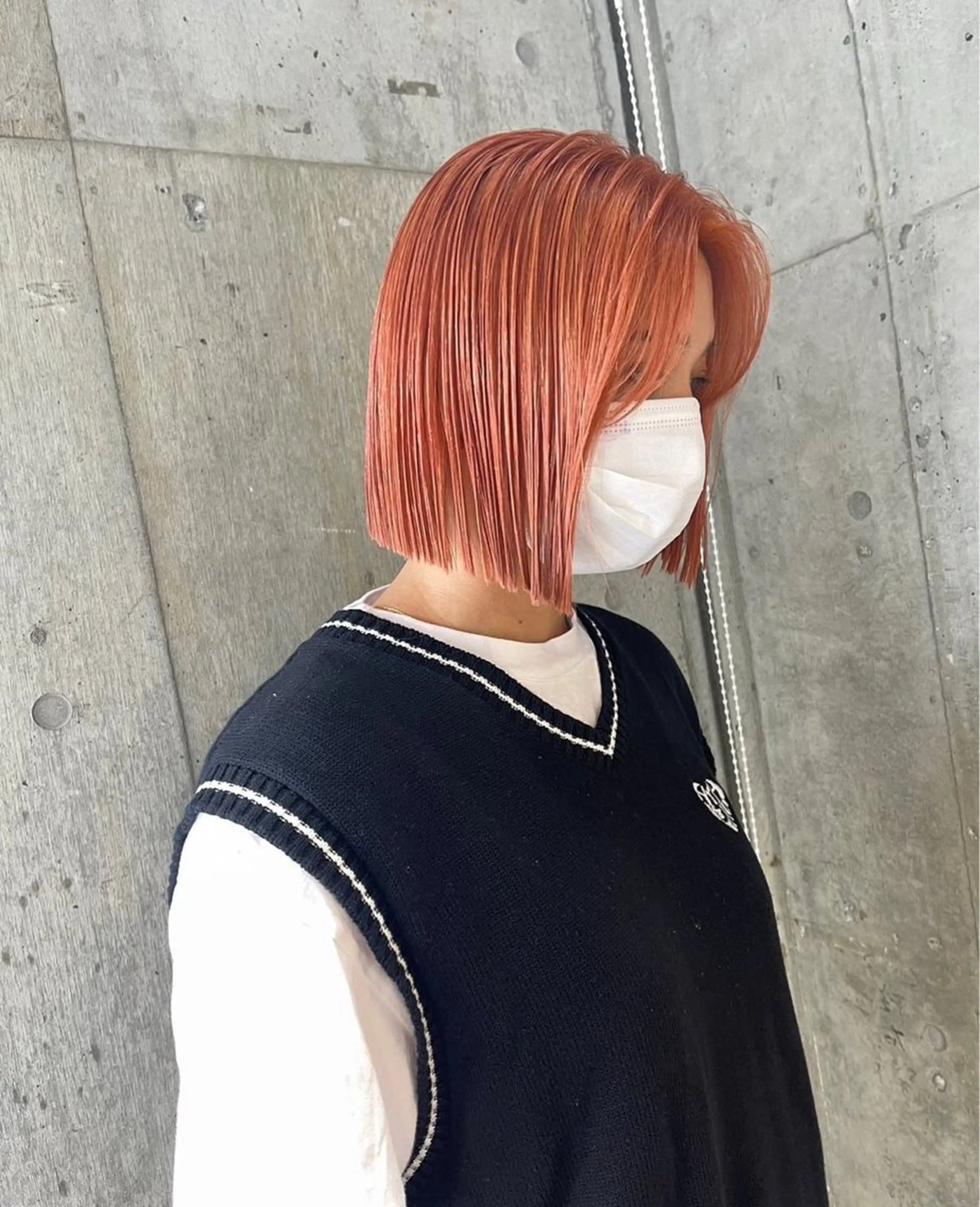 ロング カラー パーマ キッズ オレンジ 栄💗レイヤーカット |パーマ|haruのヘアスタイル