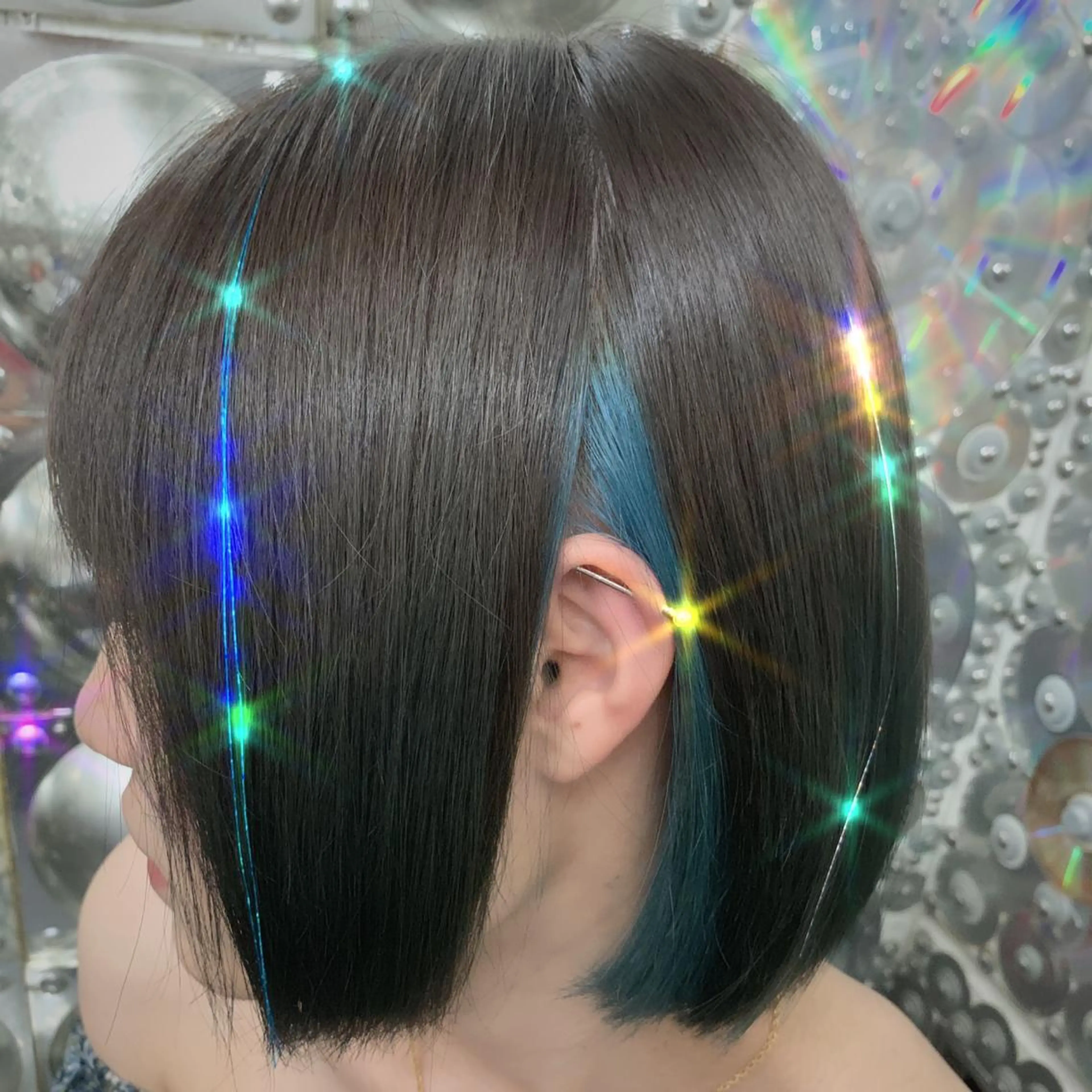 ショート カラー ヘアアレンジ エクステ 🌈派手髪エクステ ブレイズ🌈ひろとのヘアスタイル