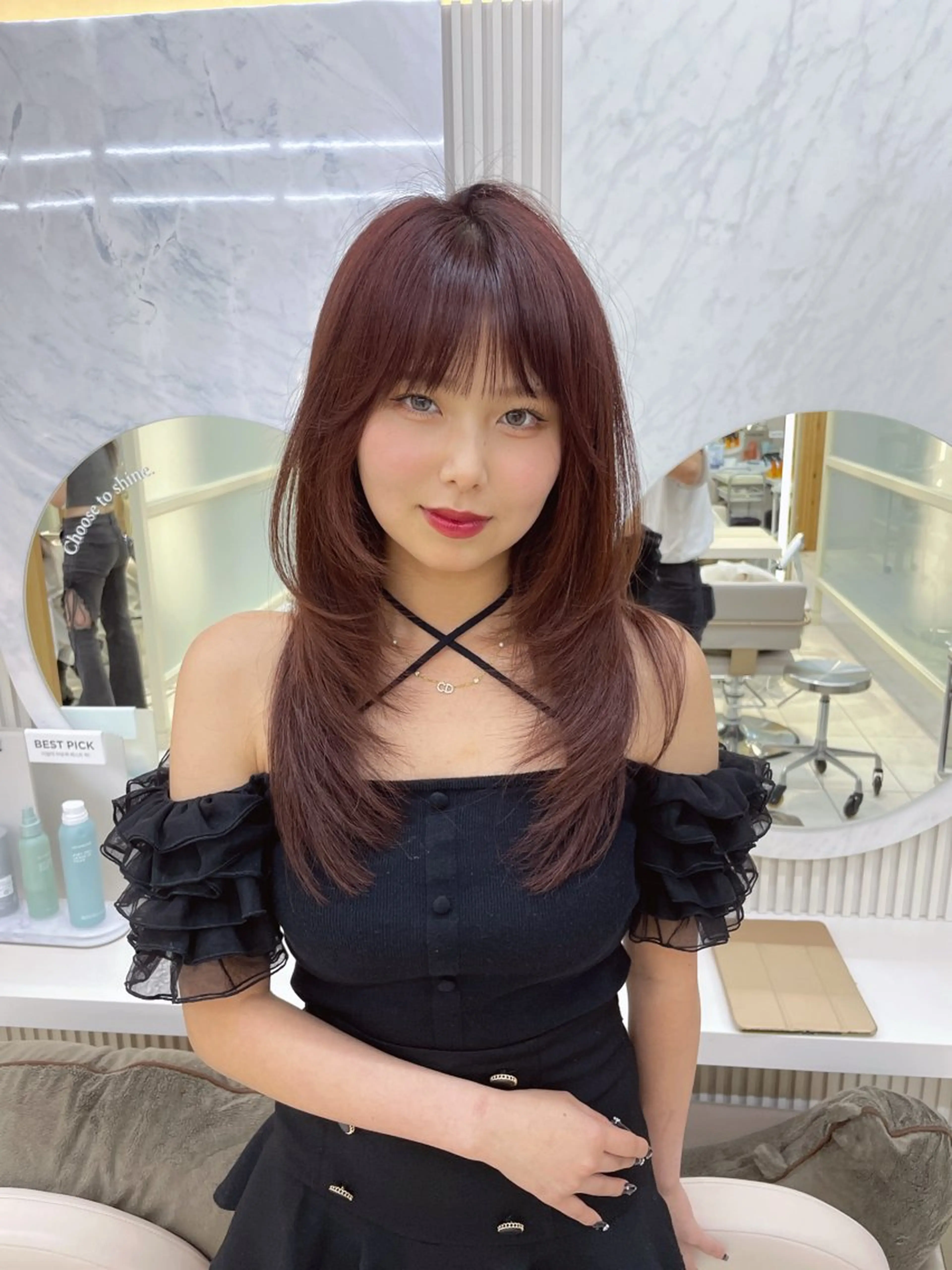 セミロング カット ヘアカラー トリートメント レイヤー/顔周り /透明感/TAKUのヘアスタイル