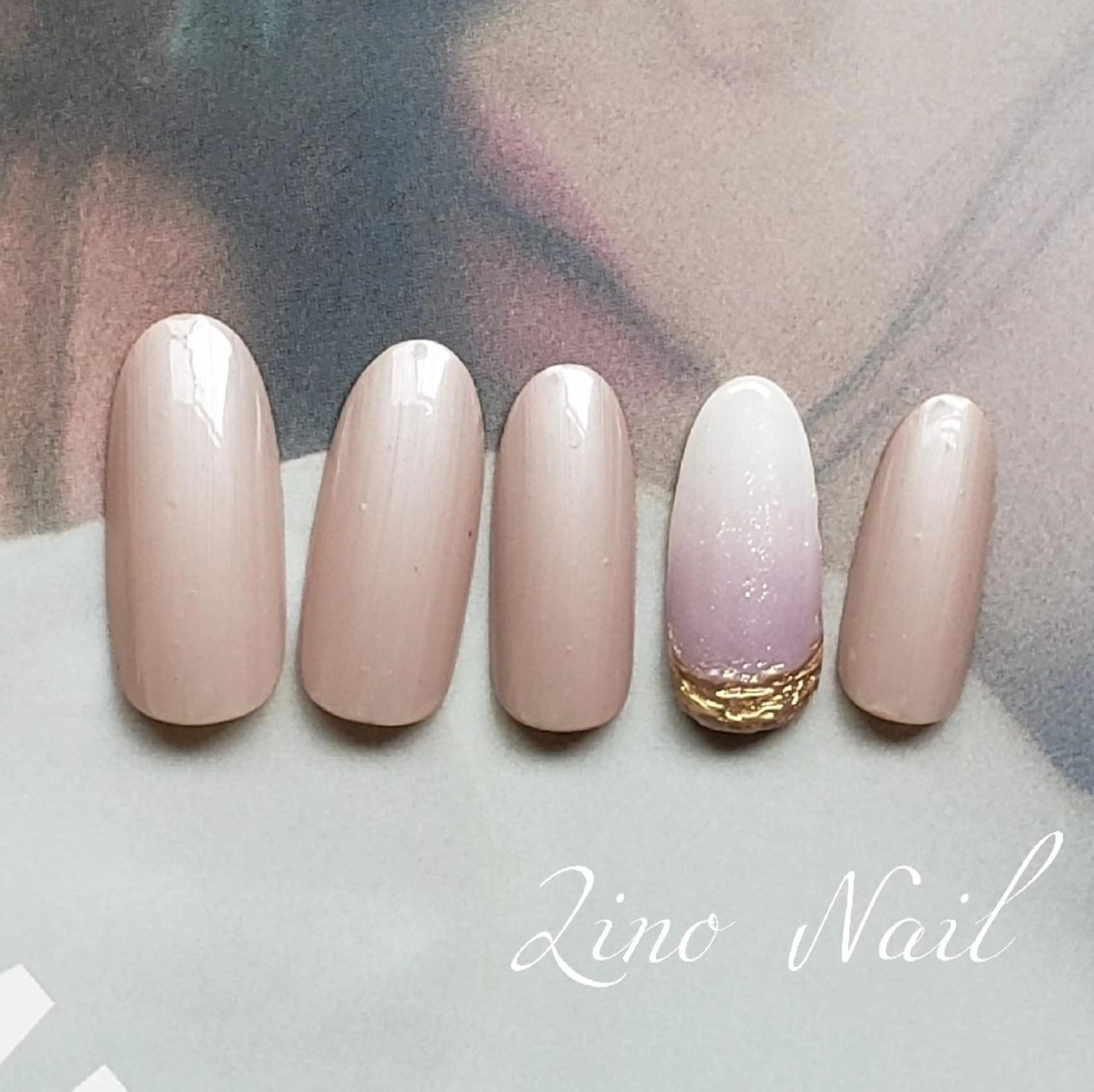 ネイル カジュアル ジェルネイル グラデーション キラキラネイル ミラーネイル Lino Nailのネイルデザイン