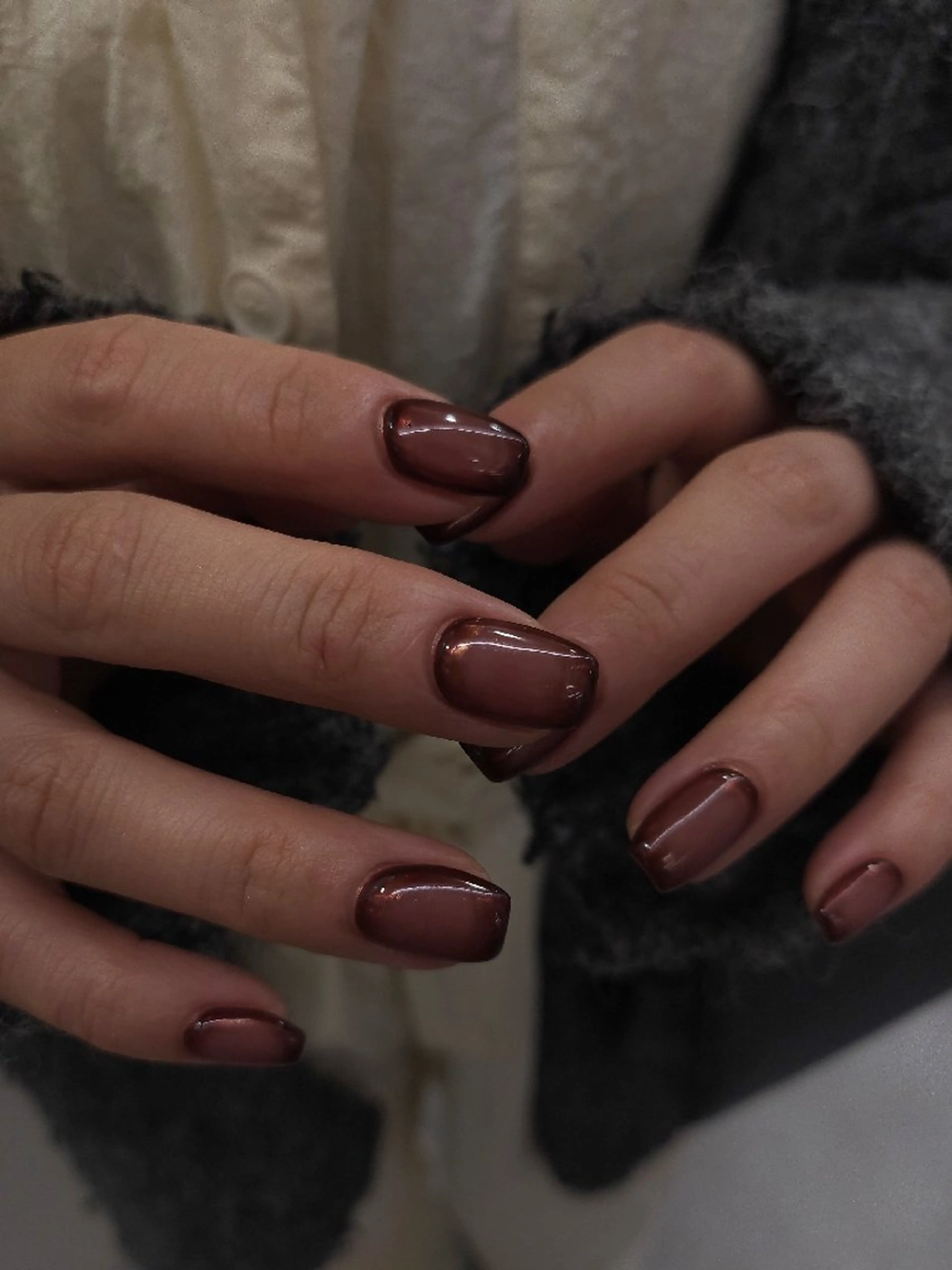 ネイル ボルドー ジェルネイル 持ち込み パラジェル 冬ネイル ハンドネイル puku nail 🌼kazu🌼のネイルデザイン