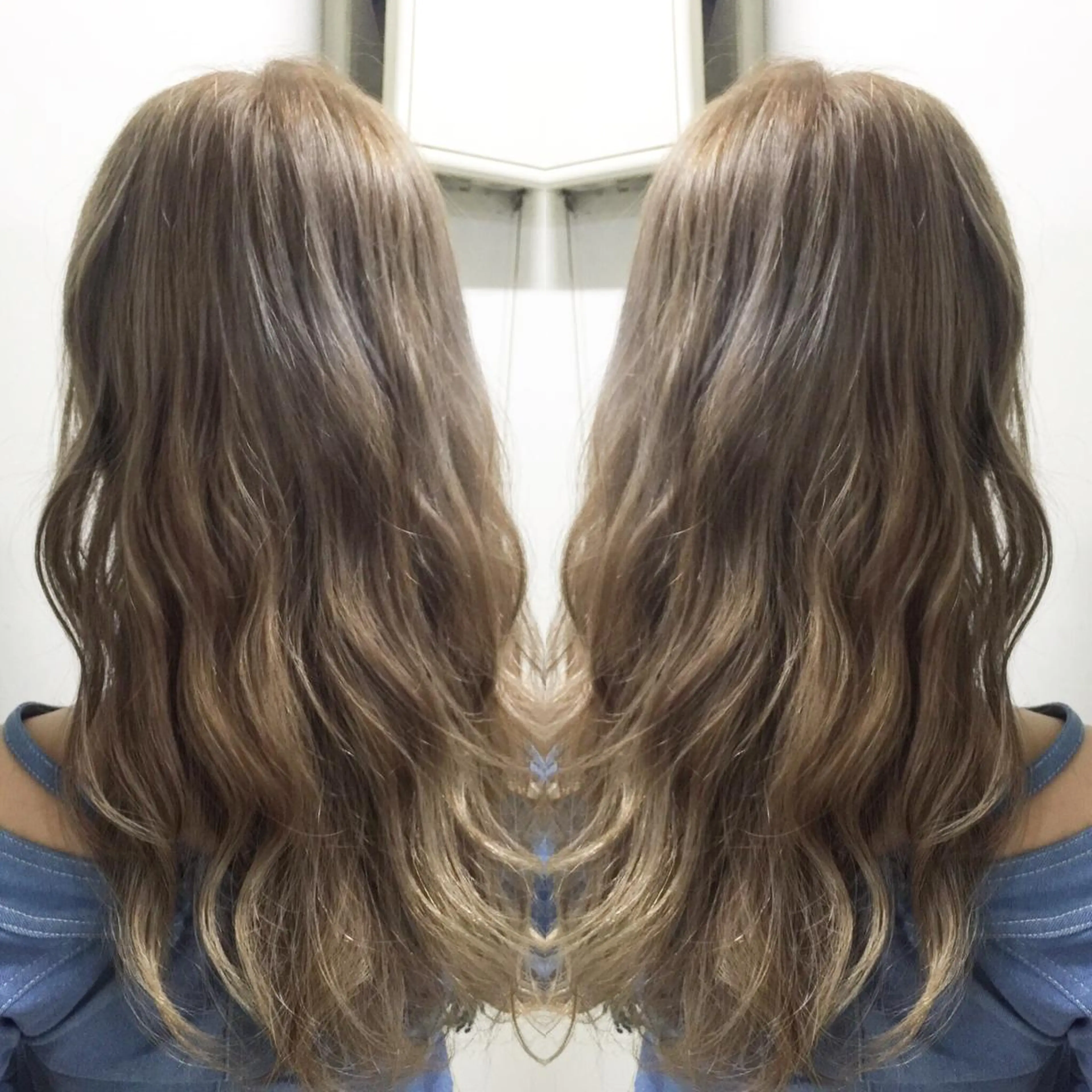 ロング アッシュ ハイライト 綺麗な髪質にしたい方 限定🌈清水　祥のヘアスタイル