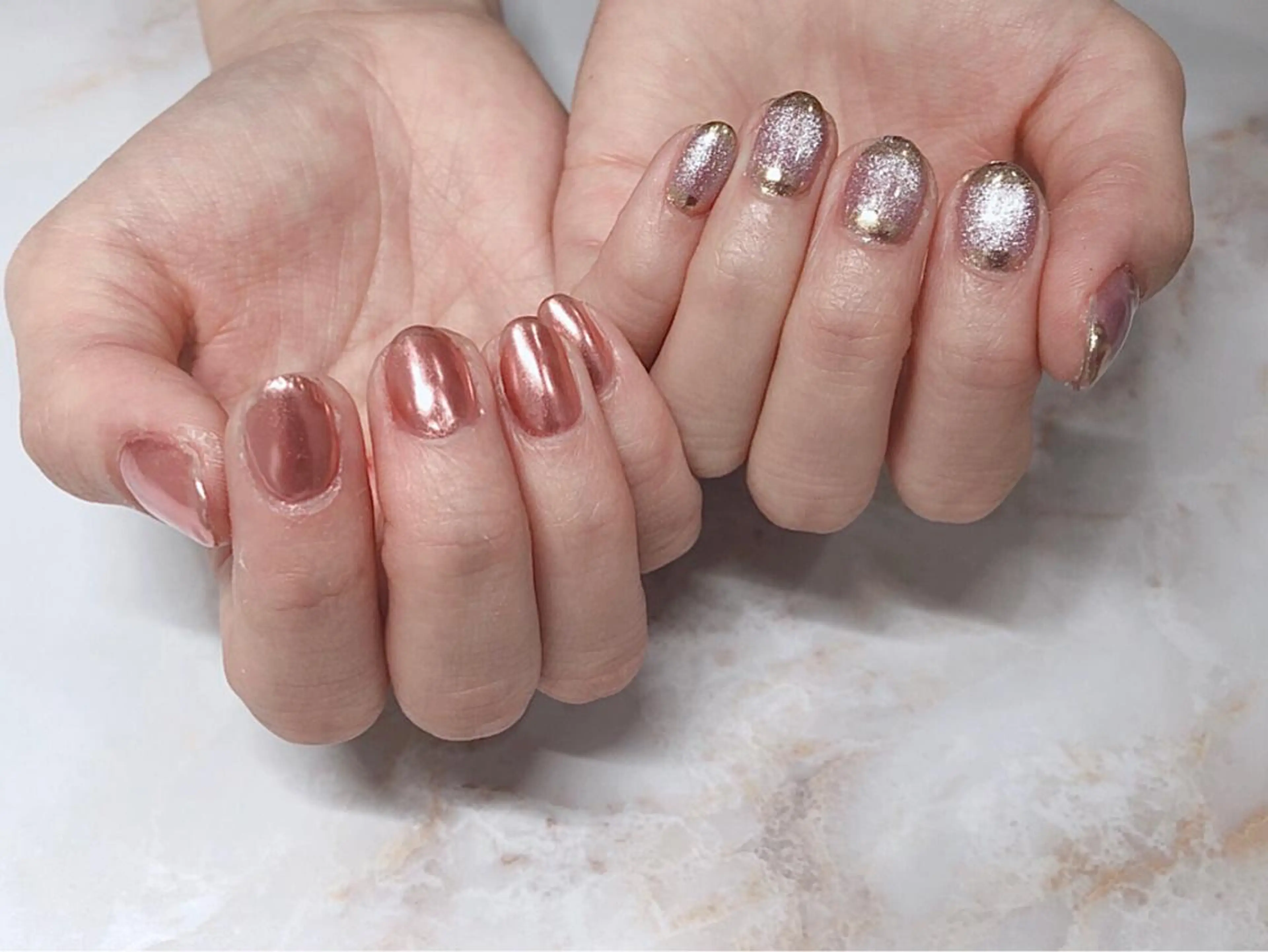 ネイル ミラーネイル ハンドネイル saki_ nail heronのネイルデザイン