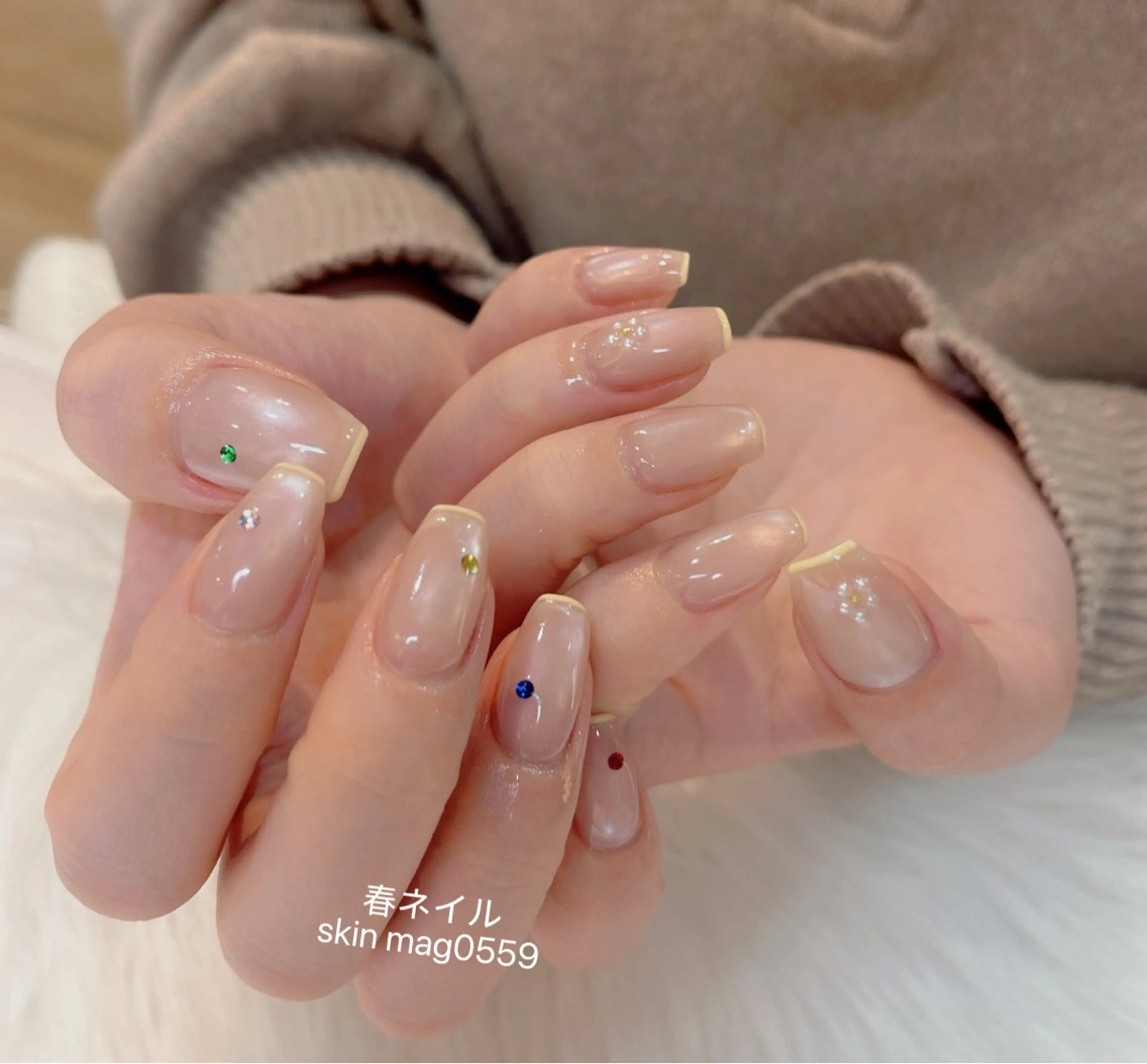 ネイル アートネイル 桜ネイル フレンチネイル ハート 韓国ネイル ハンドネイル Floria nail salonのネイルデザイン