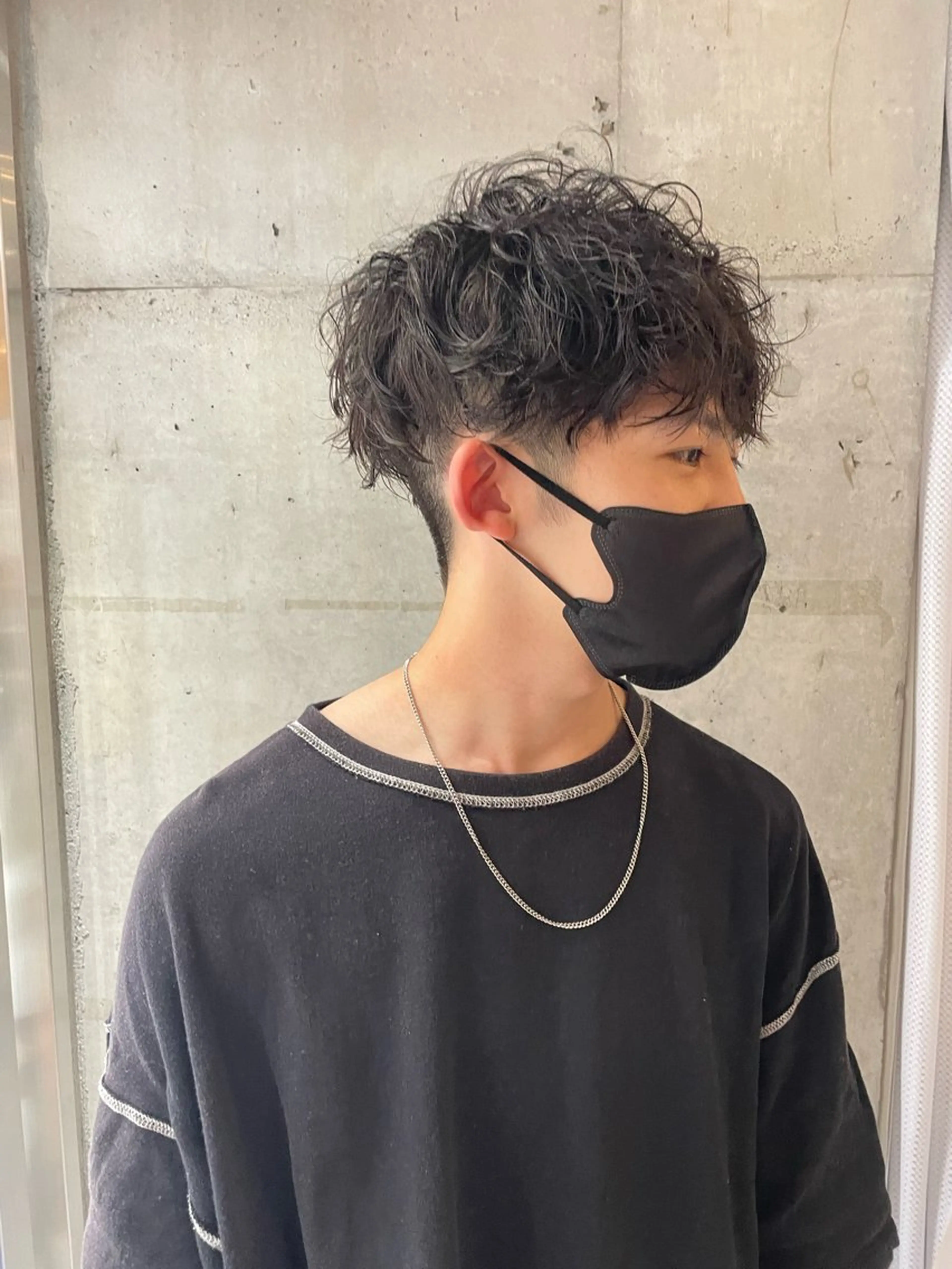 パーマ メンズ センターパート マッシュ メンズパーマ メンズツイストパーマ ツイストスパイラルパーマ カット パーマ ヘアセット 心斎橋/メンズ /ルレイル/地形真希のヘアスタイル