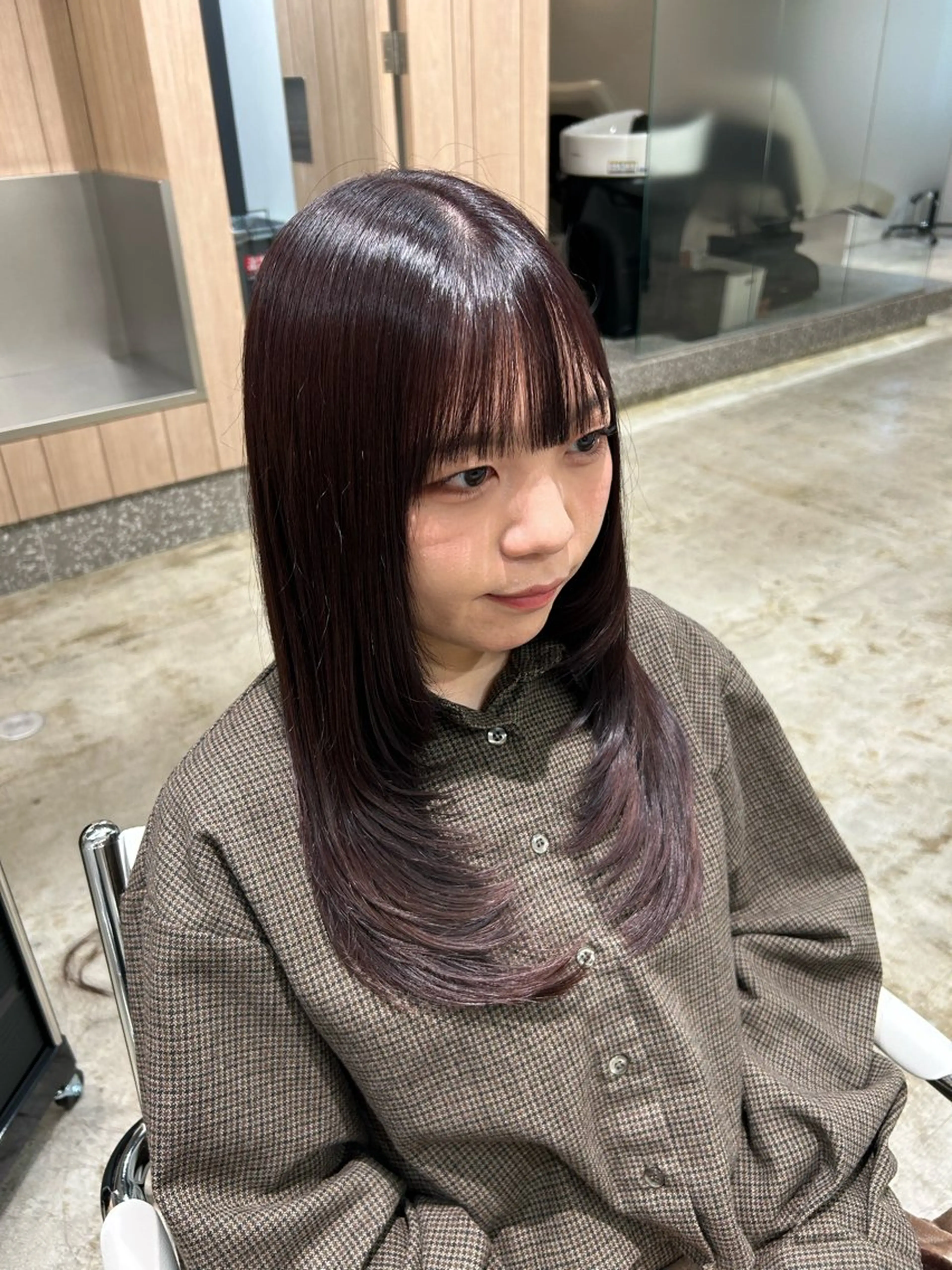 セミロング カット ヘアカラー 透明感/暖色カラー 💖【Misaki】のヘアスタイル