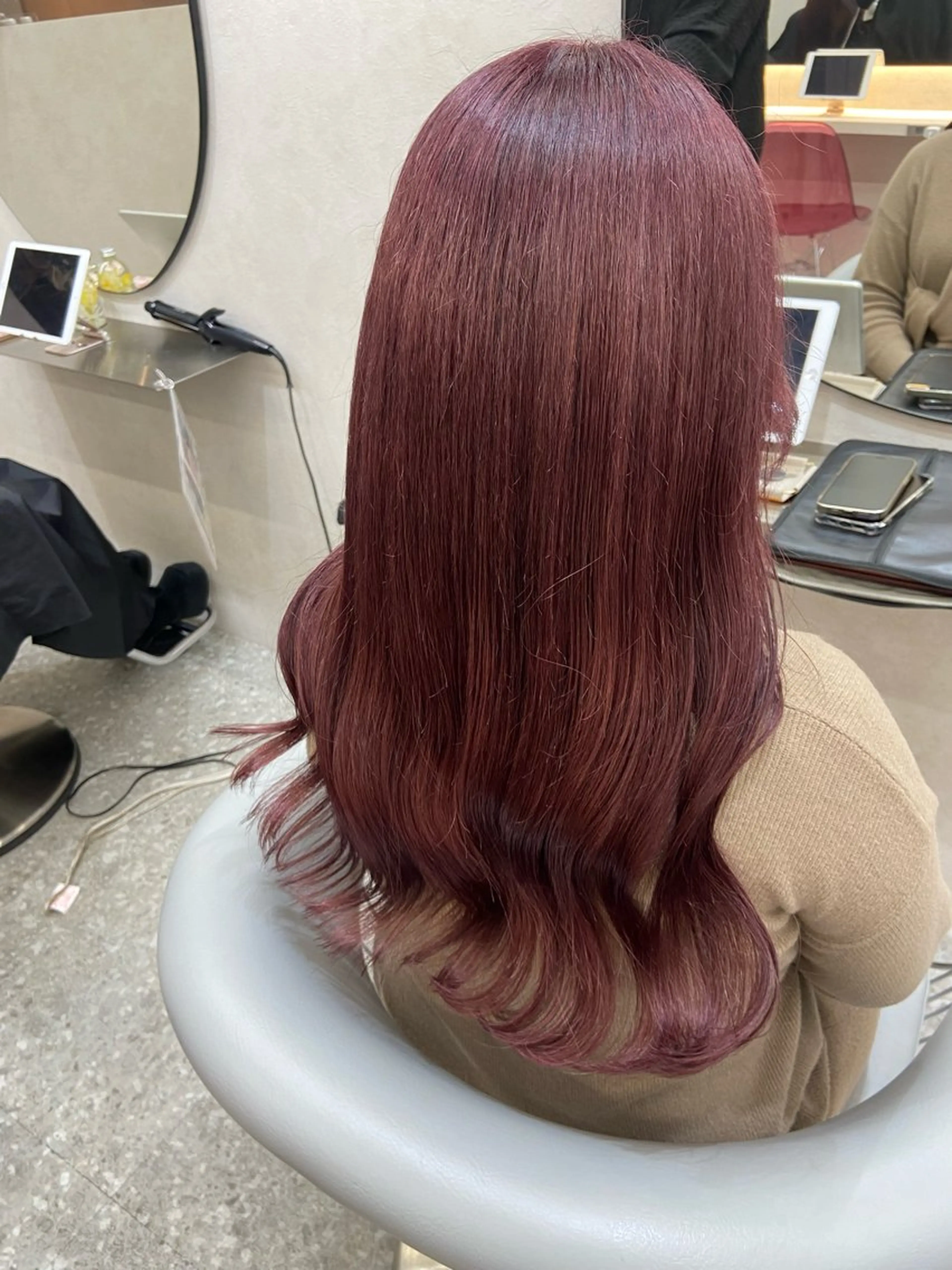 セミロング カラー ブリーチ ケアブリーチ ダブルカラー ラベンダーカラー ラベンダーピンク カット ヘアカラー トリートメント 新宿/韓国ヘア 中明度カラー/かやのヘアスタイル