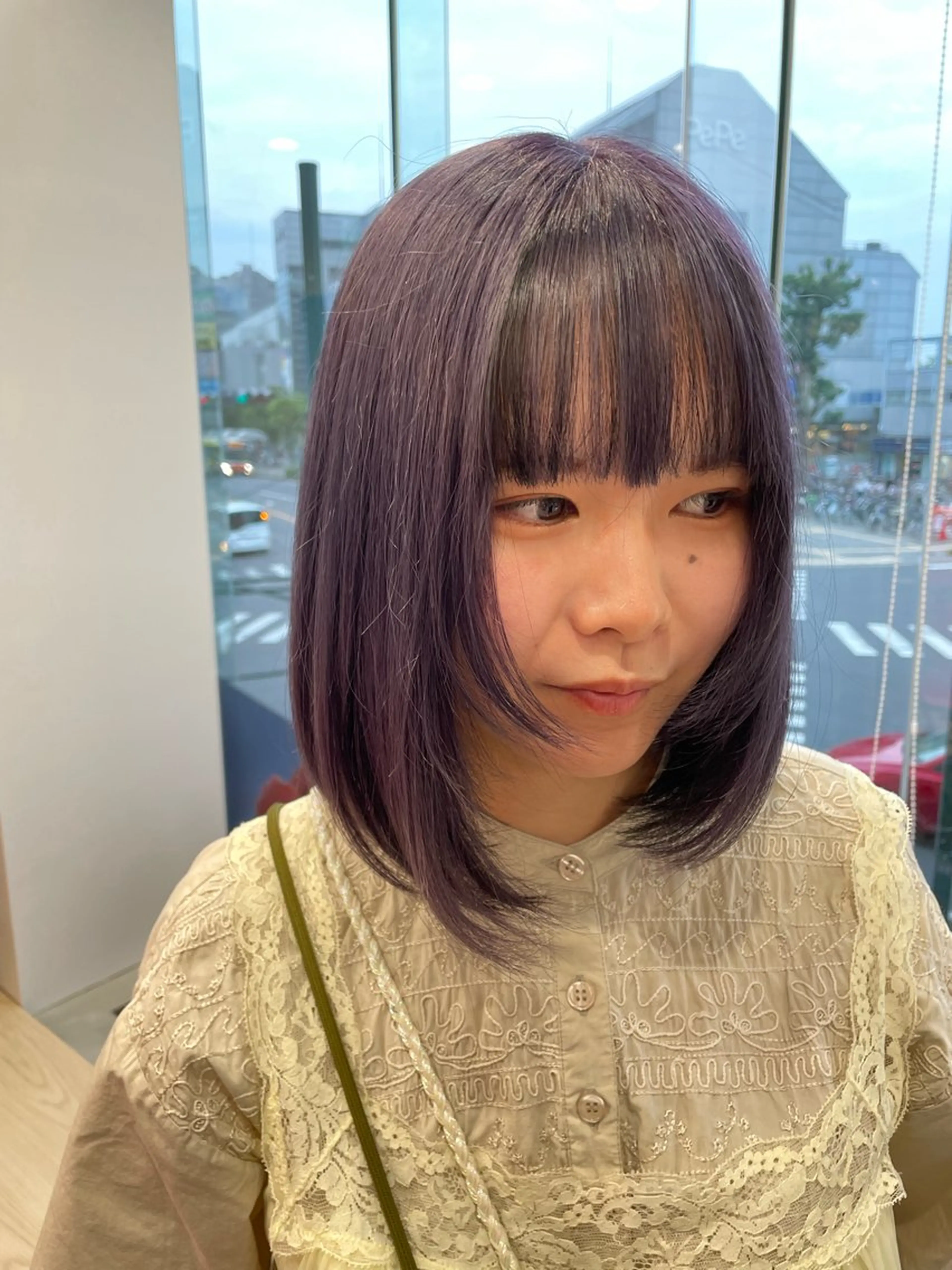 ミディアム カラー メンズカット ボブ/米崎駿也のヘアスタイル