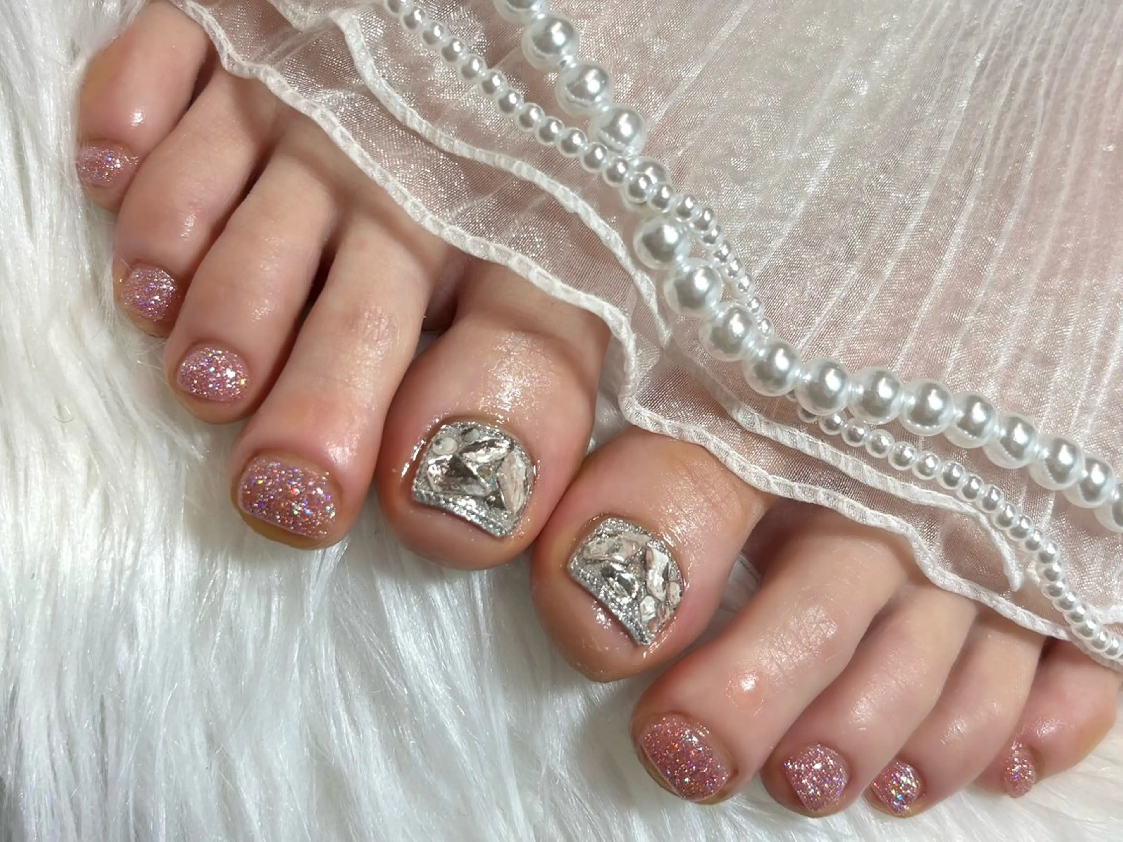 🦶🏻オフ込み🩵フット親指アートの写真