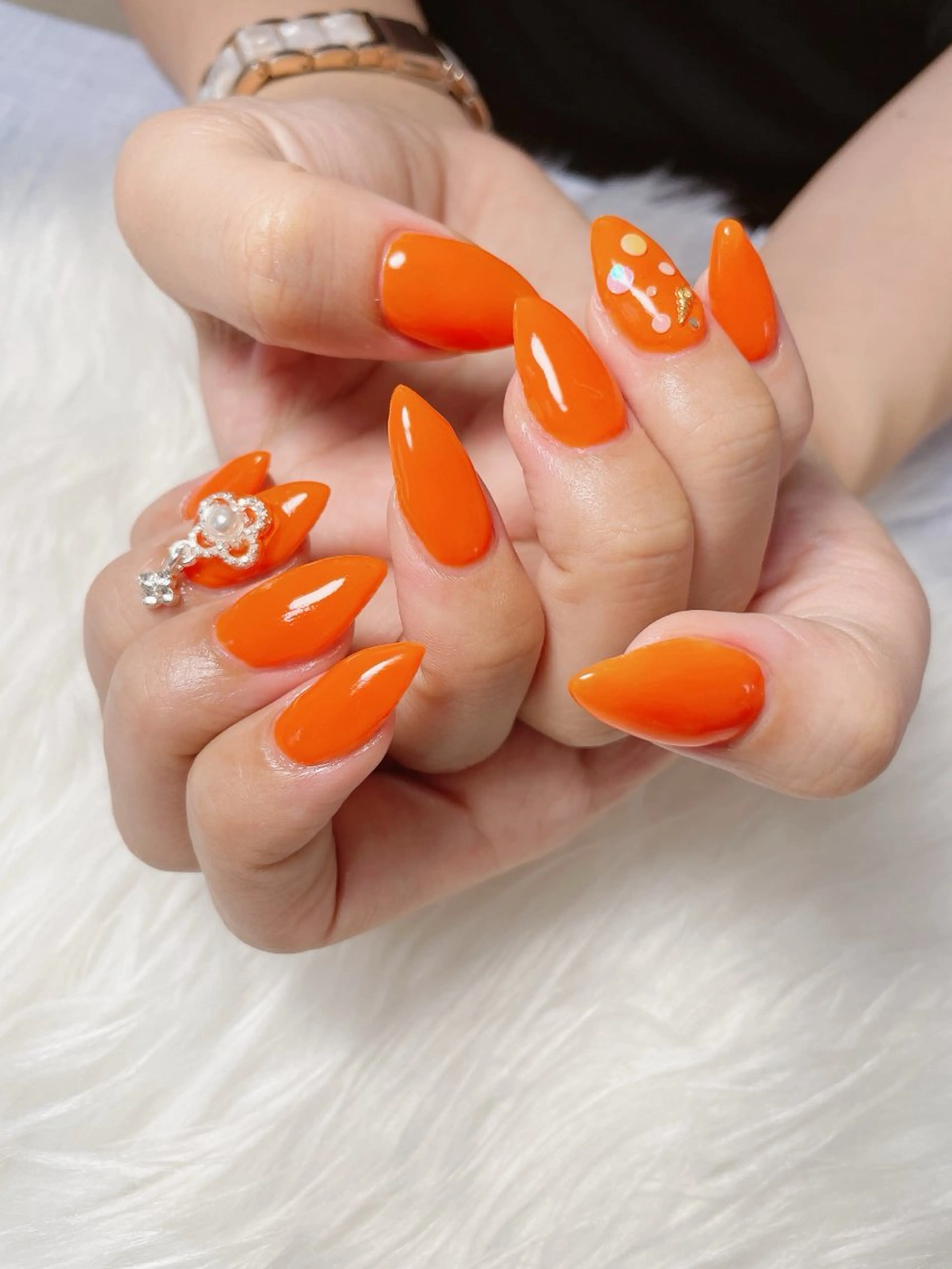 ネイル オレンジ nailsalon Rinのネイルデザイン