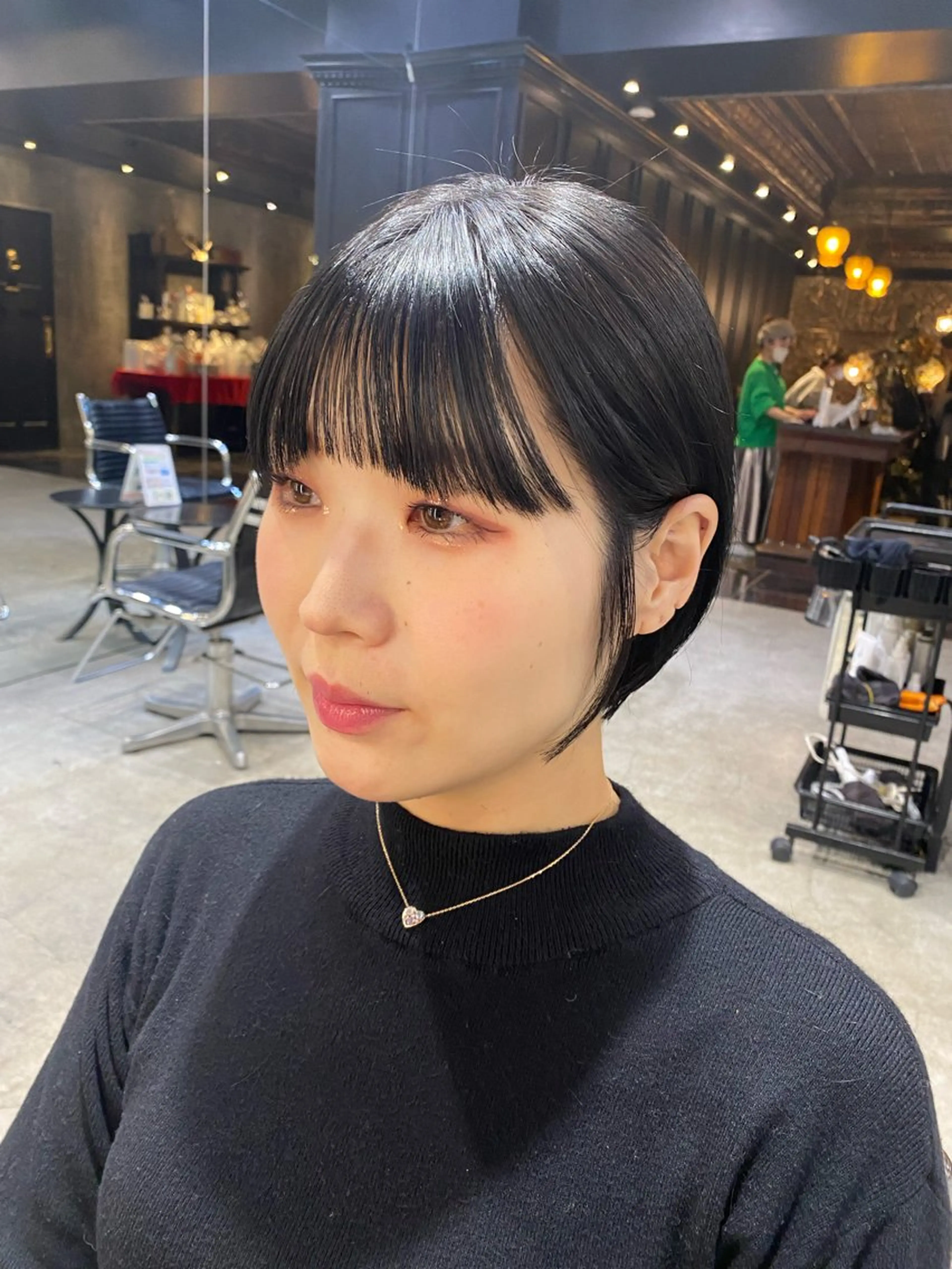 ショート カラー ショートボブ 黒髪 ブルーカラー ブルーブラック イルミナカラー カット ヘアカラー トリートメント Ms.CHARM所属・透明感カラー🌿 グレージュ🐺陽介のヘアスタイル