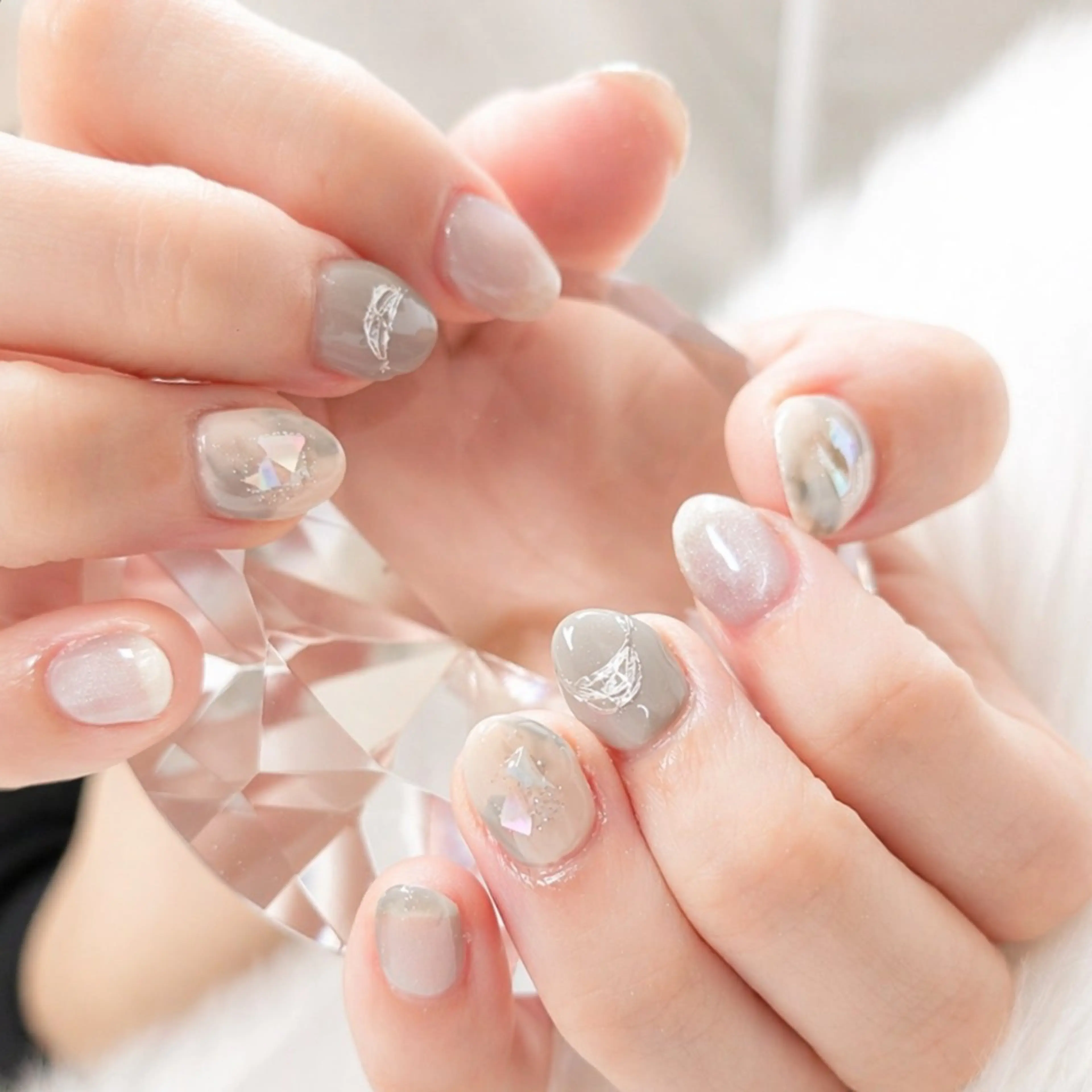 ネイル アートネイル 持ち込み ニュアンスネイル 竹内 みやびのネイルデザイン