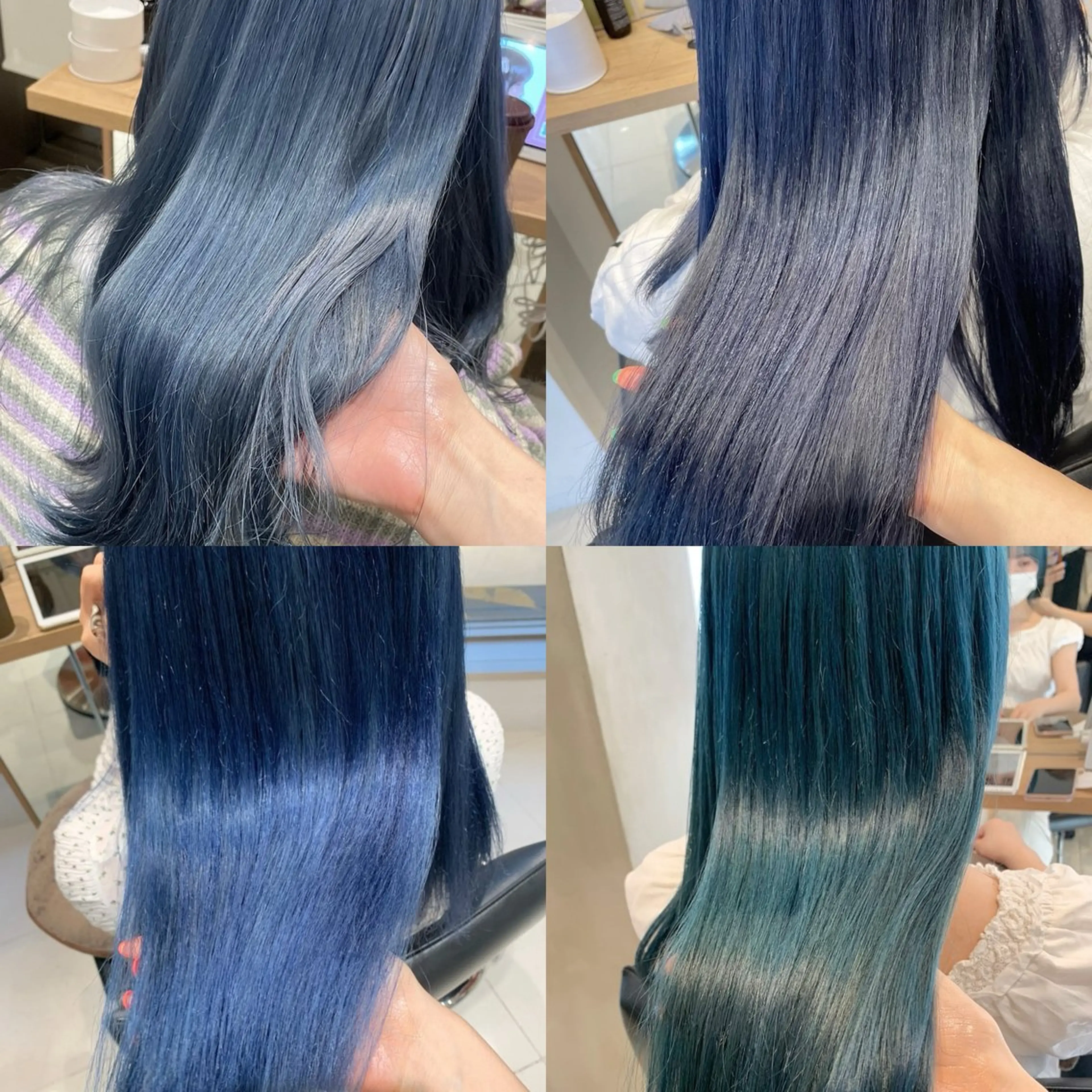 ミディアム カラー ヘアアレンジ ブルーカラー ハイトーンカラー ヘアカラー トリートメント ヘアセット 🫧柔色/トレンド カラー/川辺晴加のヘアスタイル