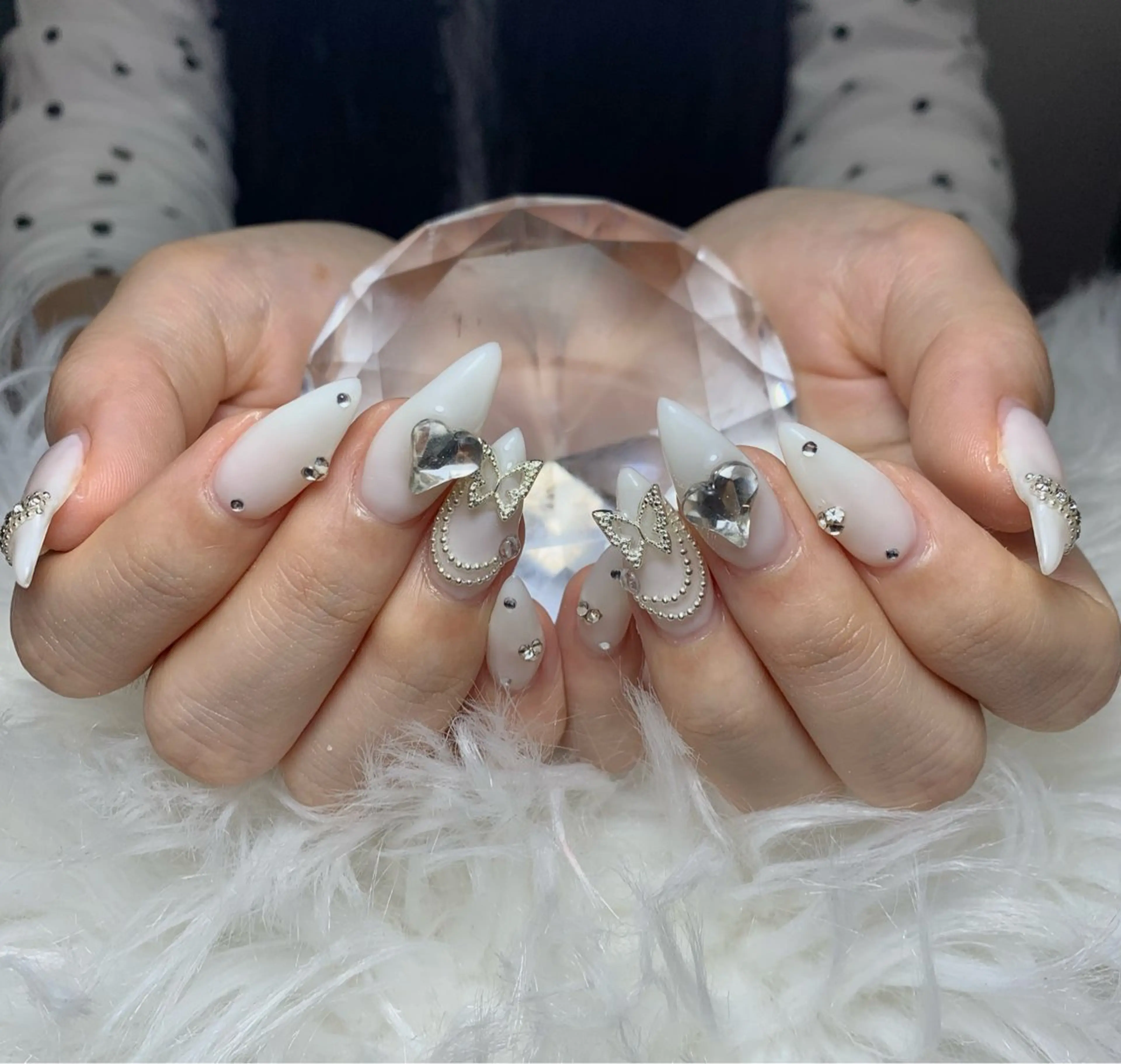 ネイル アートネイル オーロラネイル チークネイル 長さ出し フットネイル ハンドネイル 銀河_ Chan nailsのネイルデザイン