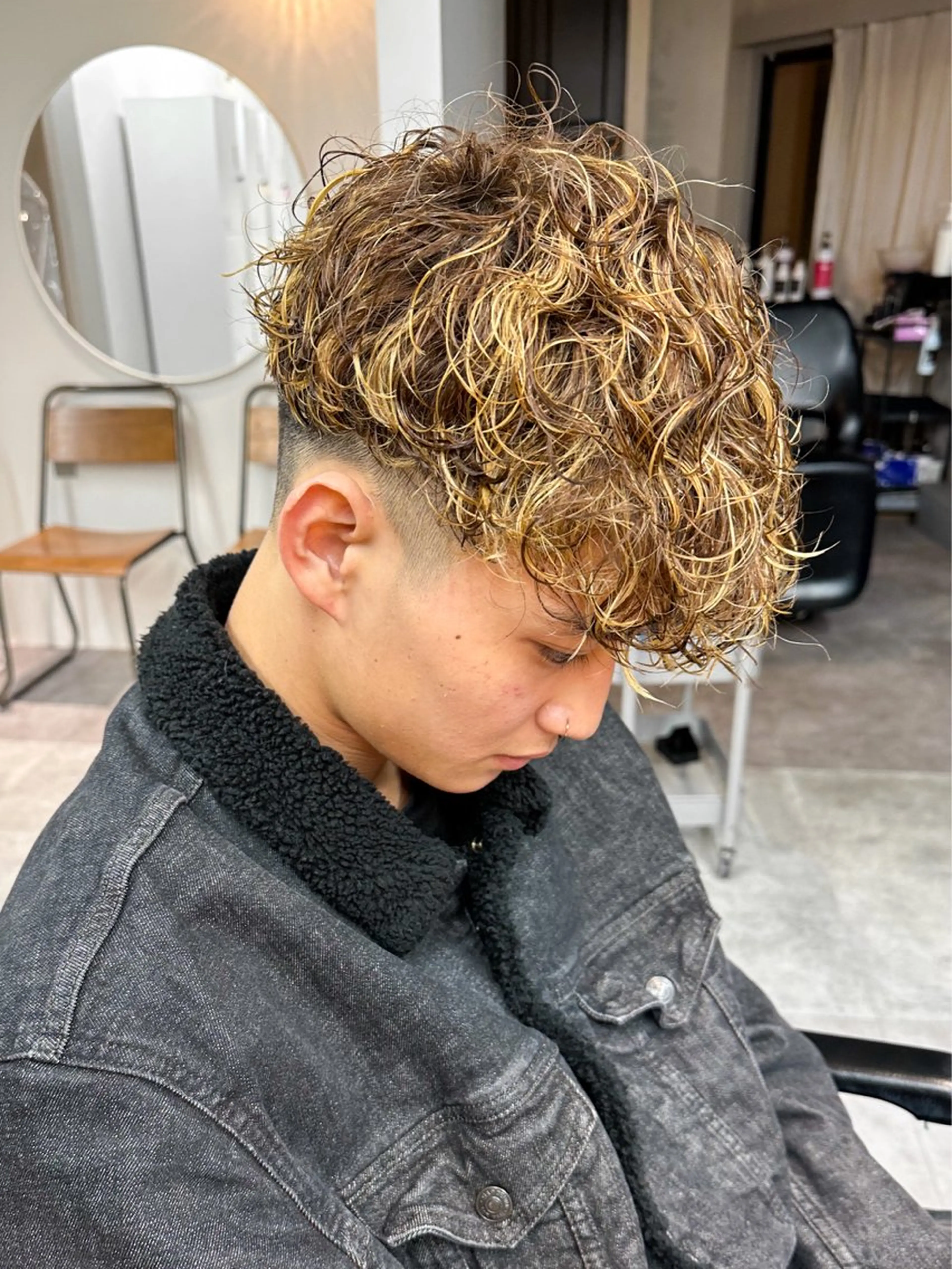 ショート パーマ メンズ カット ヘアカラー パーマ warme所属・メンズパーマ メンズ特化ryoのヘアスタイル