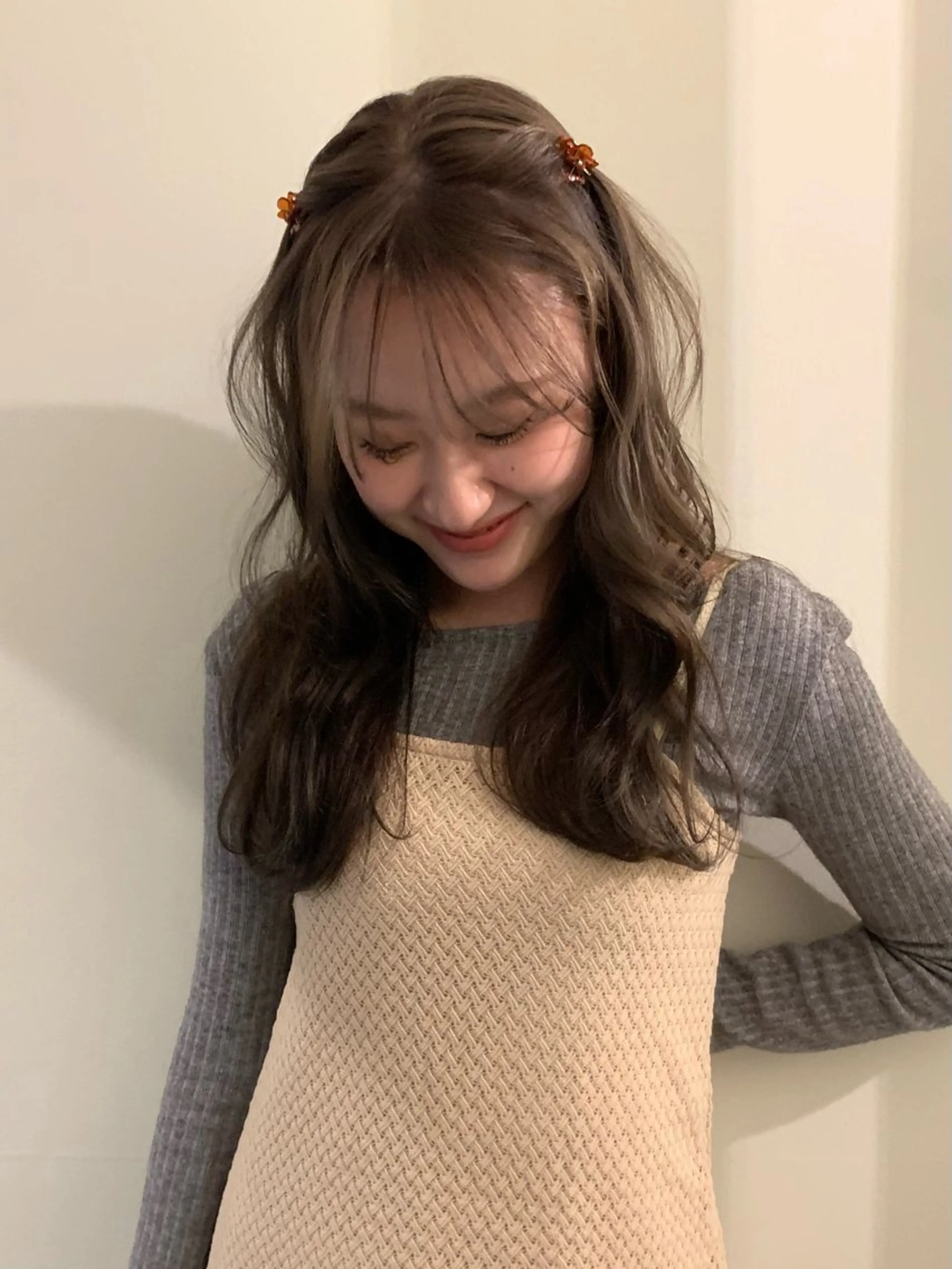 ロング カラー ベージュカラー ブリーチ ダブルカラー ブリーチなしカラー オリーブベージュ ヘアカラー 落合希 Olivebeigeのヘアスタイル