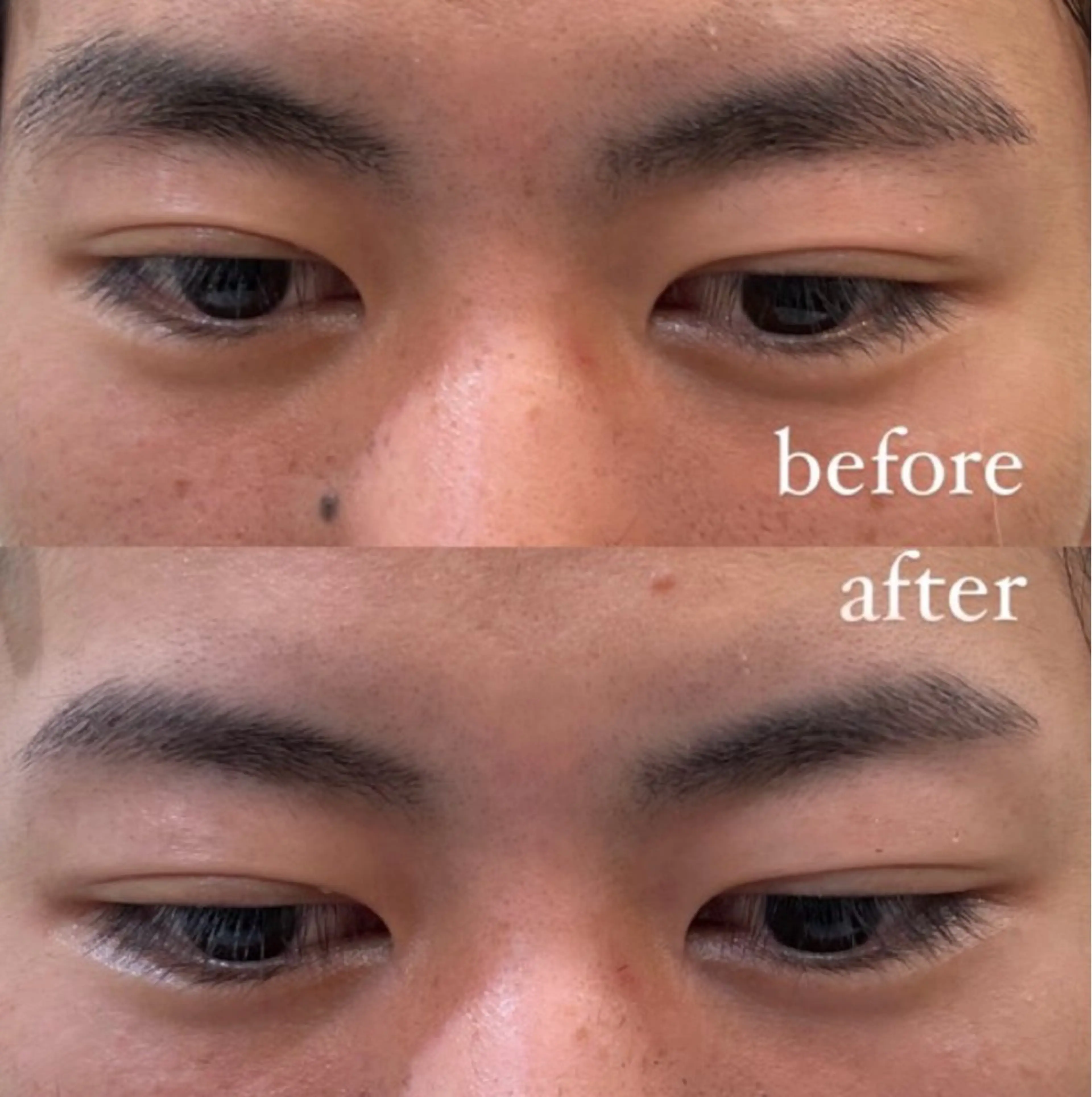 メンズ アイブロウ ワックス脱毛 眉カット 西 優衣奈のヘアスタイル