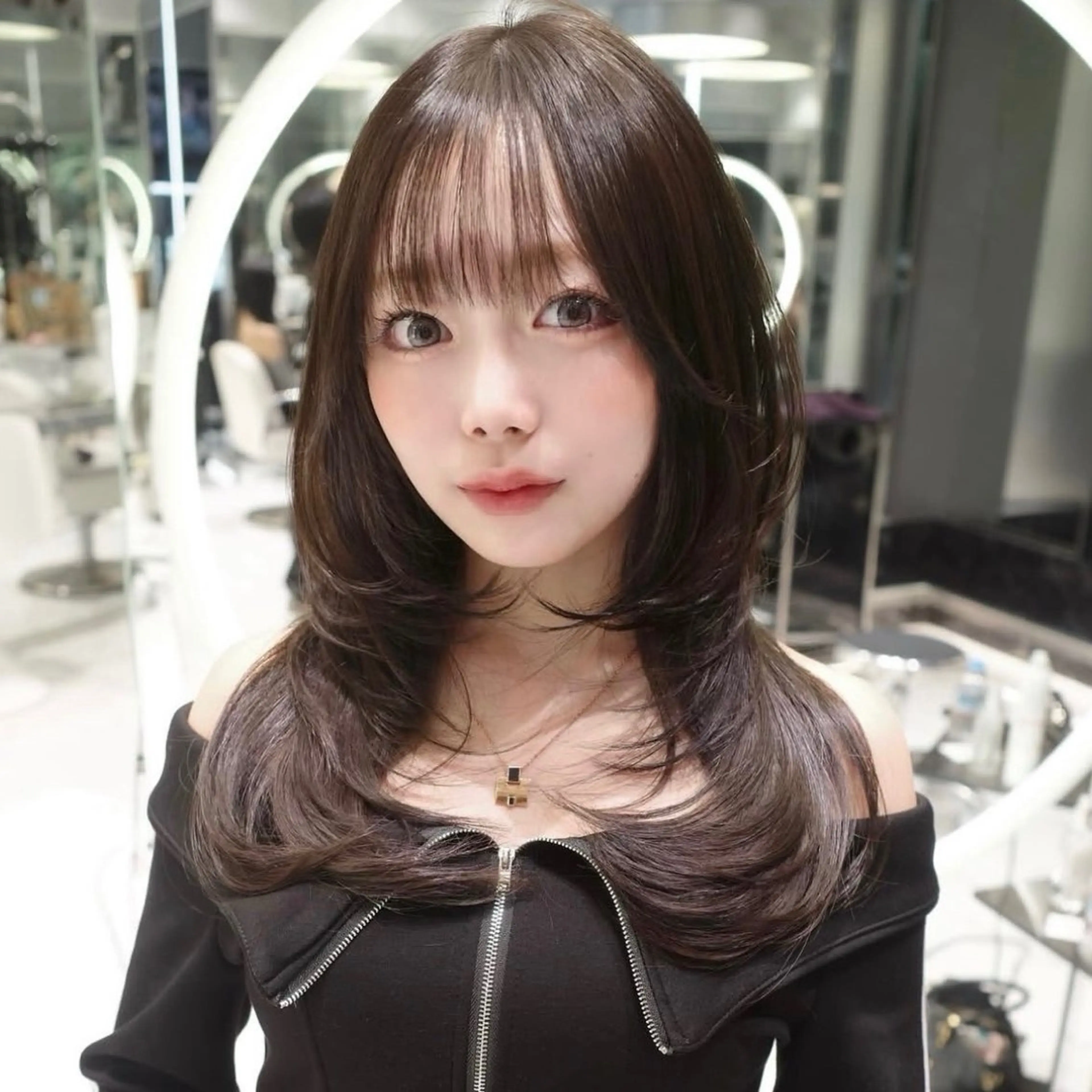 ロング カラー くびれヘア 顔周りカット ハイレイヤー 韓国風ヘア レイヤーカット カット ヘアカラー トリートメント Nao/ 大宮/レイヤーカットのヘアスタイル