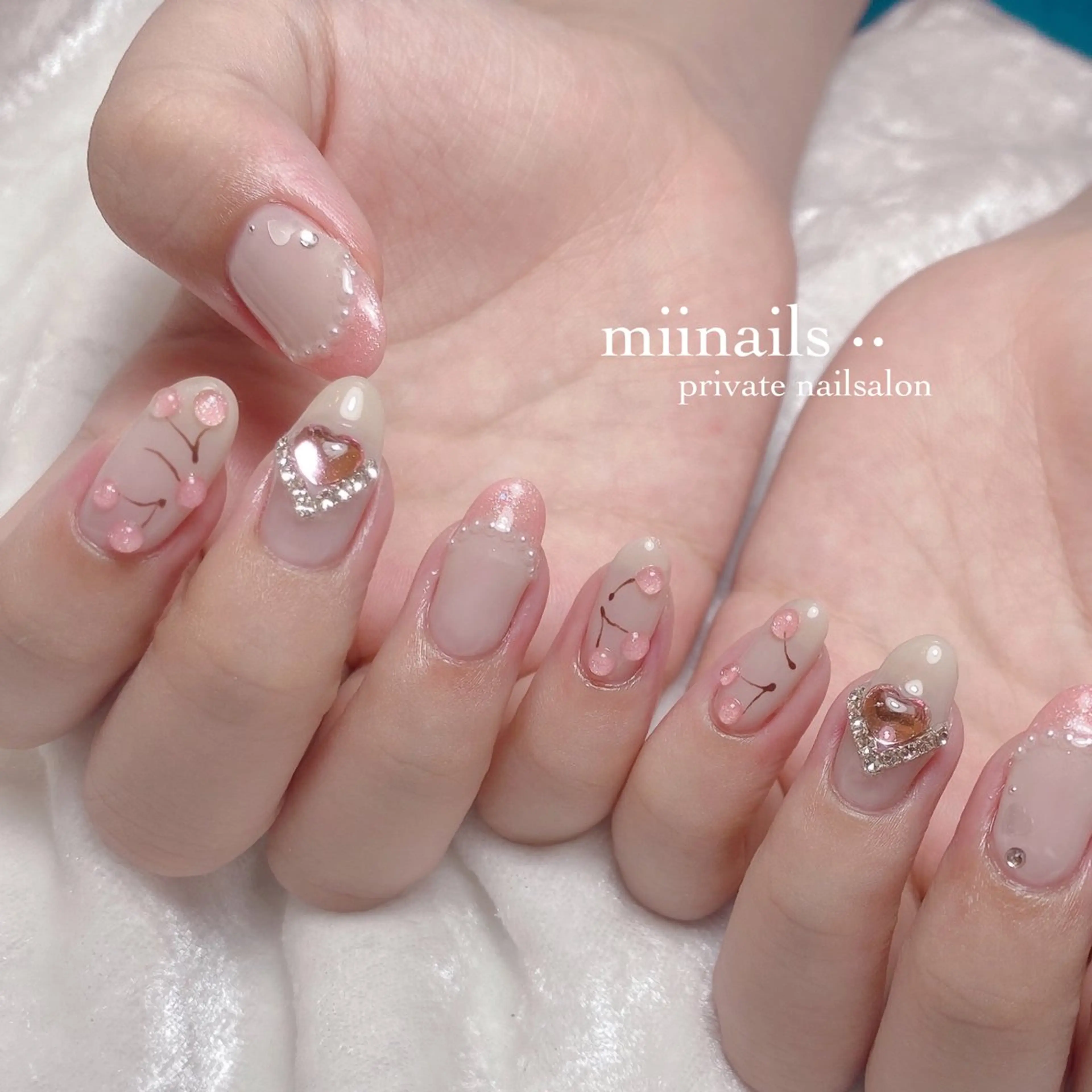 ネイル フレンチネイル 韓国ネイル ワンホンネイル ハンドネイル nailsalon miinailsのネイルデザイン