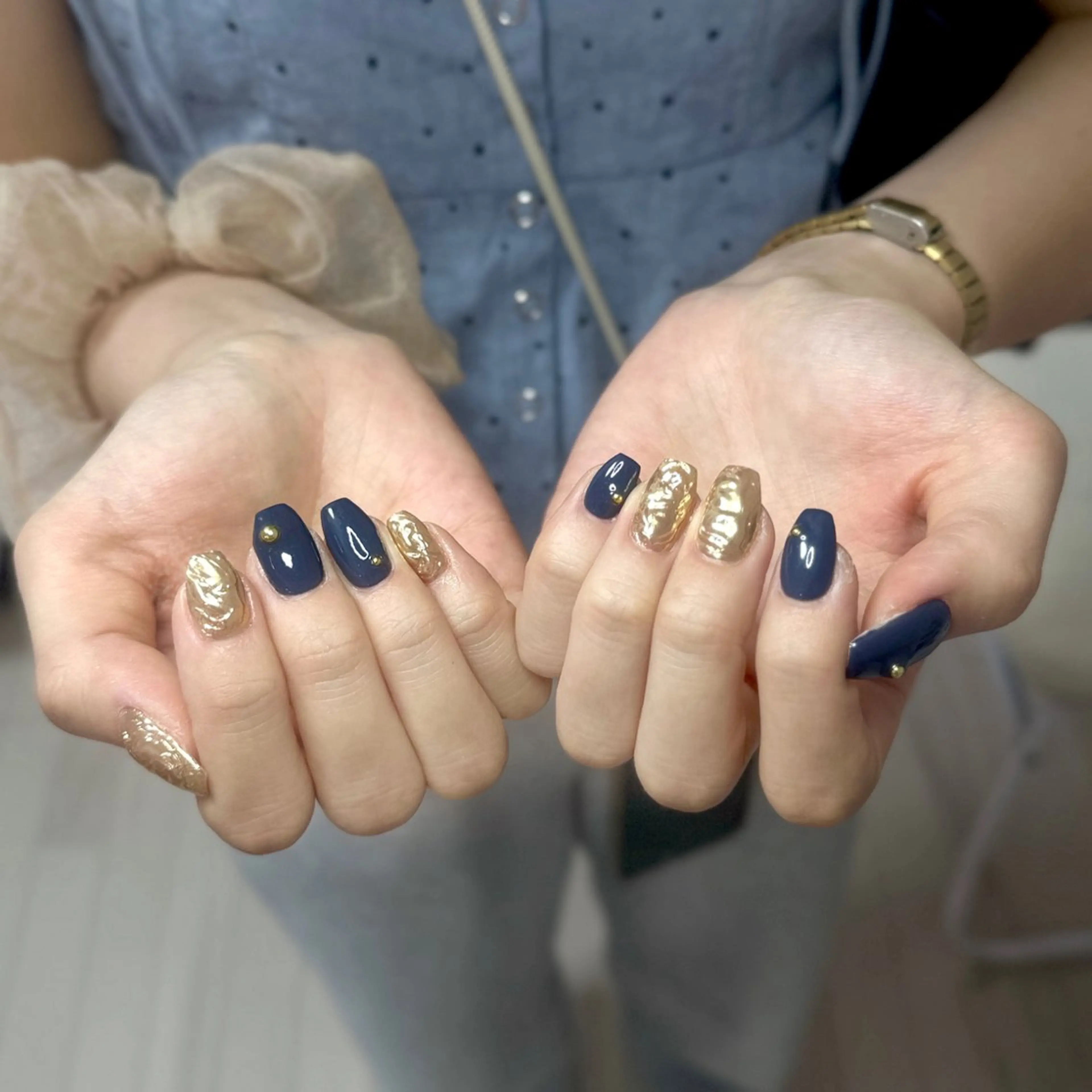 ネイル アートネイル オーロラネイル チークネイル フレンチネイル ガラスフレンチ 🎀YooLi Nail salonのネイルデザイン