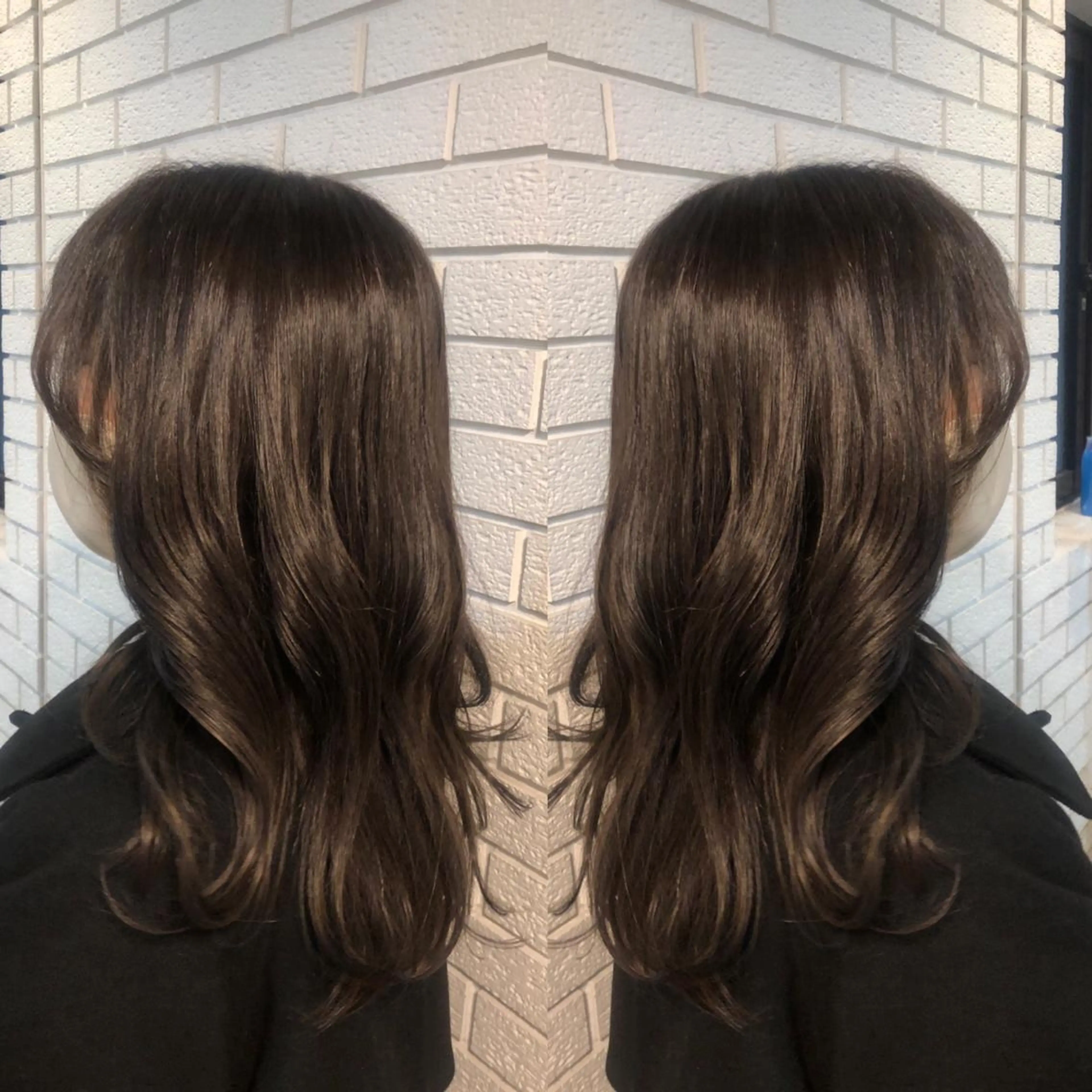 ミディアム カット ヘアカラー トリートメント 艶カラー🩵💛 NANAのヘアスタイル