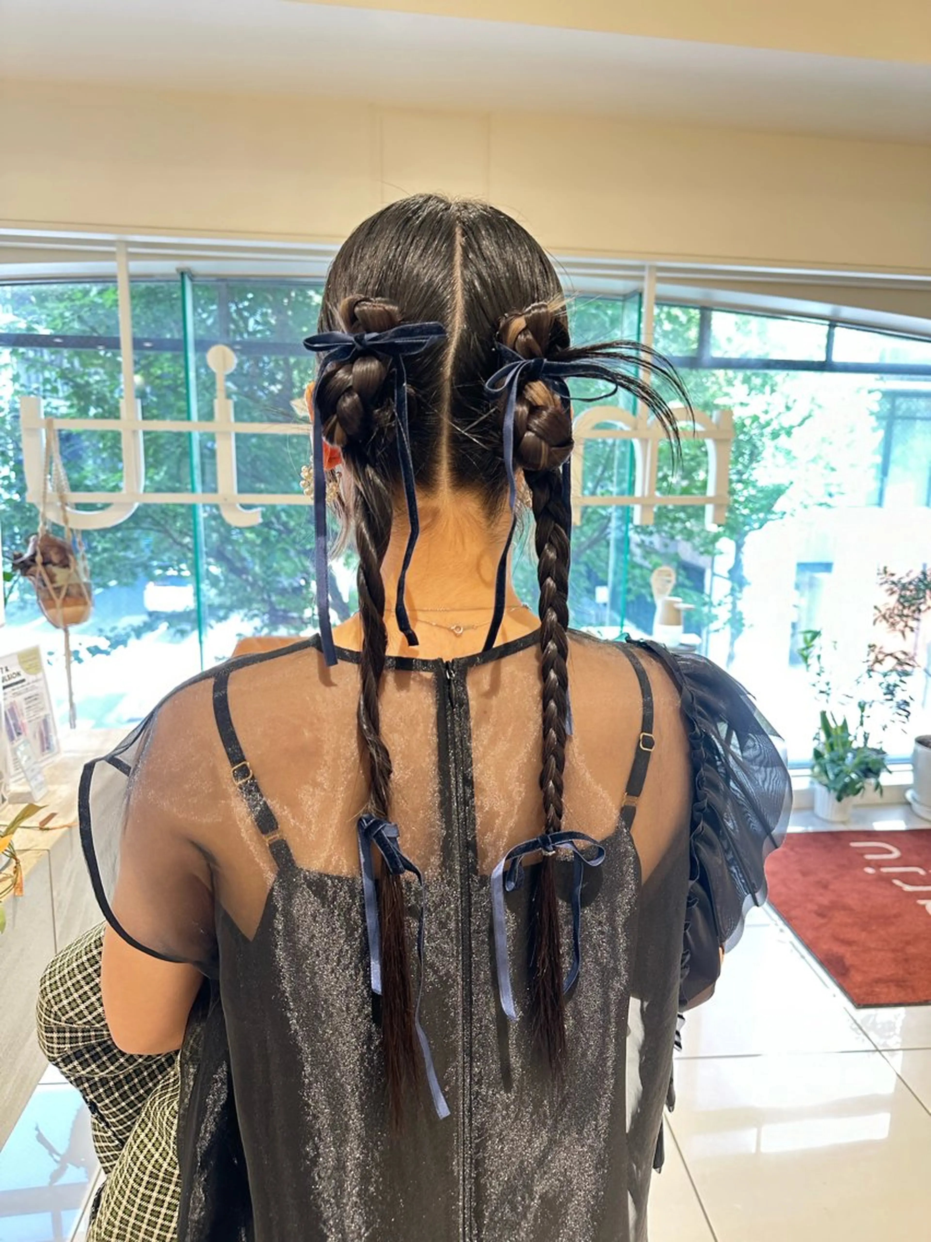 ロング カラー ヘアアレンジ タイトボブ個性派カラ ーAKANEのヘアスタイル