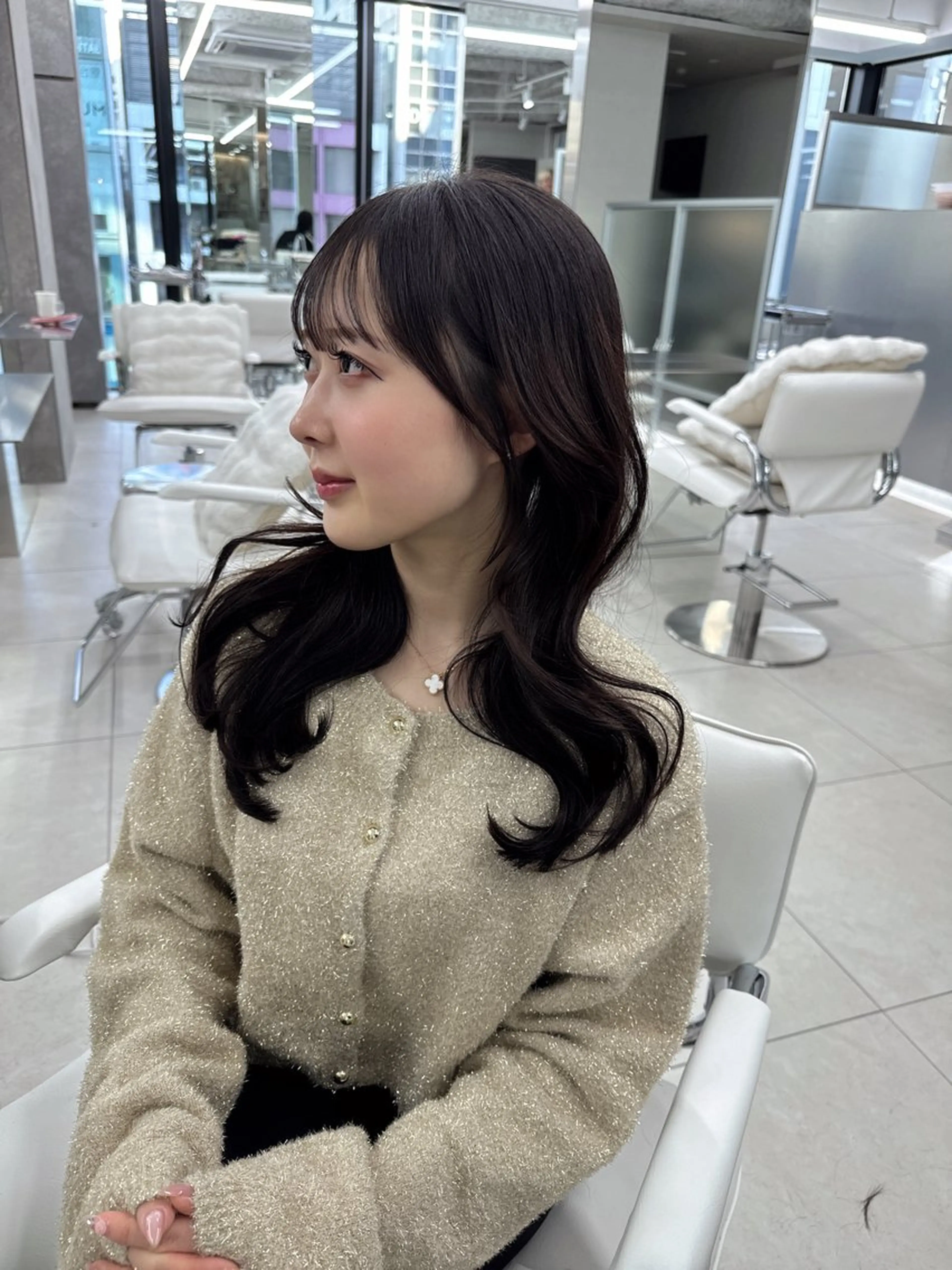 ミディアム のり🐼顔まわり/ 韓国/レイヤーカットのヘアスタイル