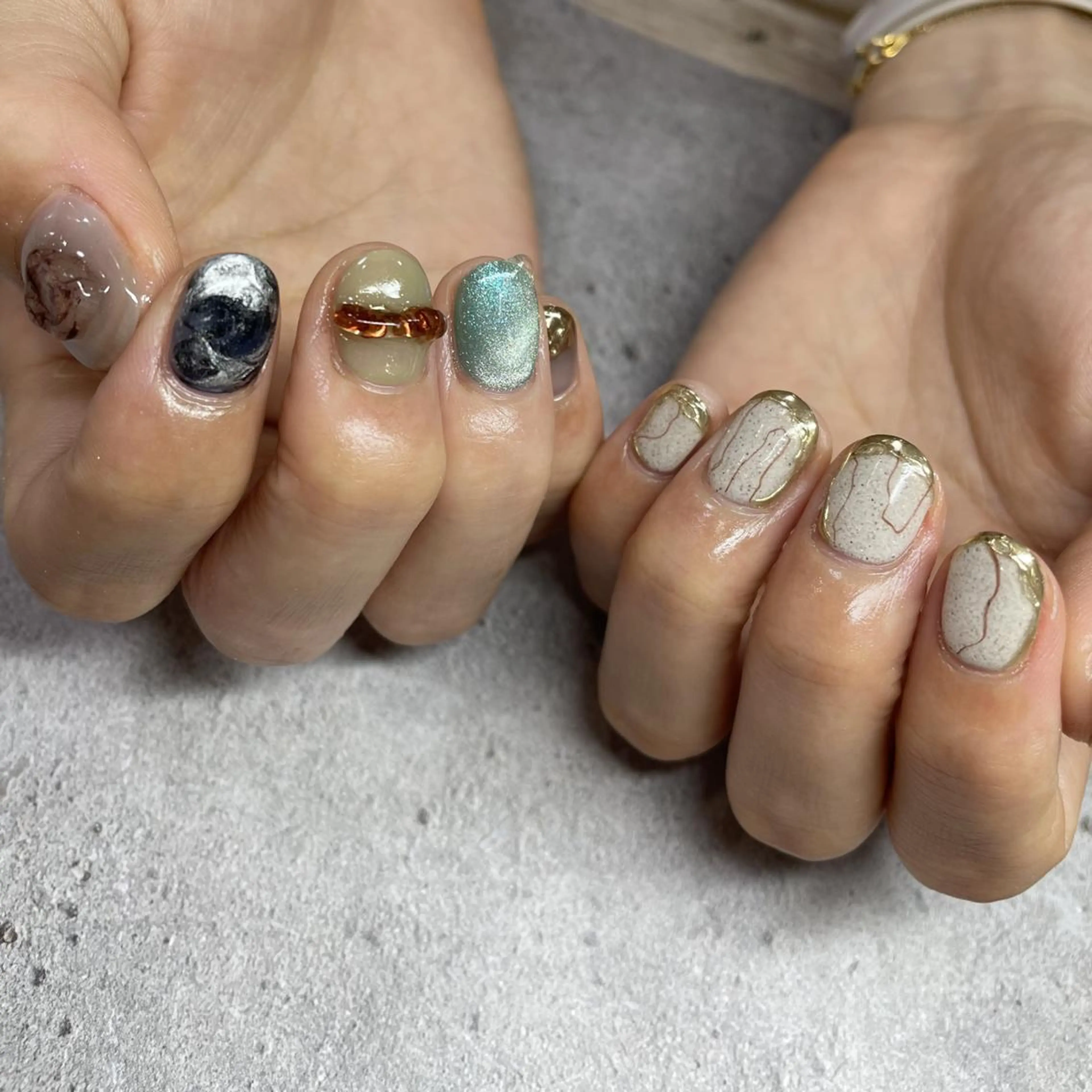 ネイル 🫧aku🫧 自由が丘／フィルインのネイルデザイン