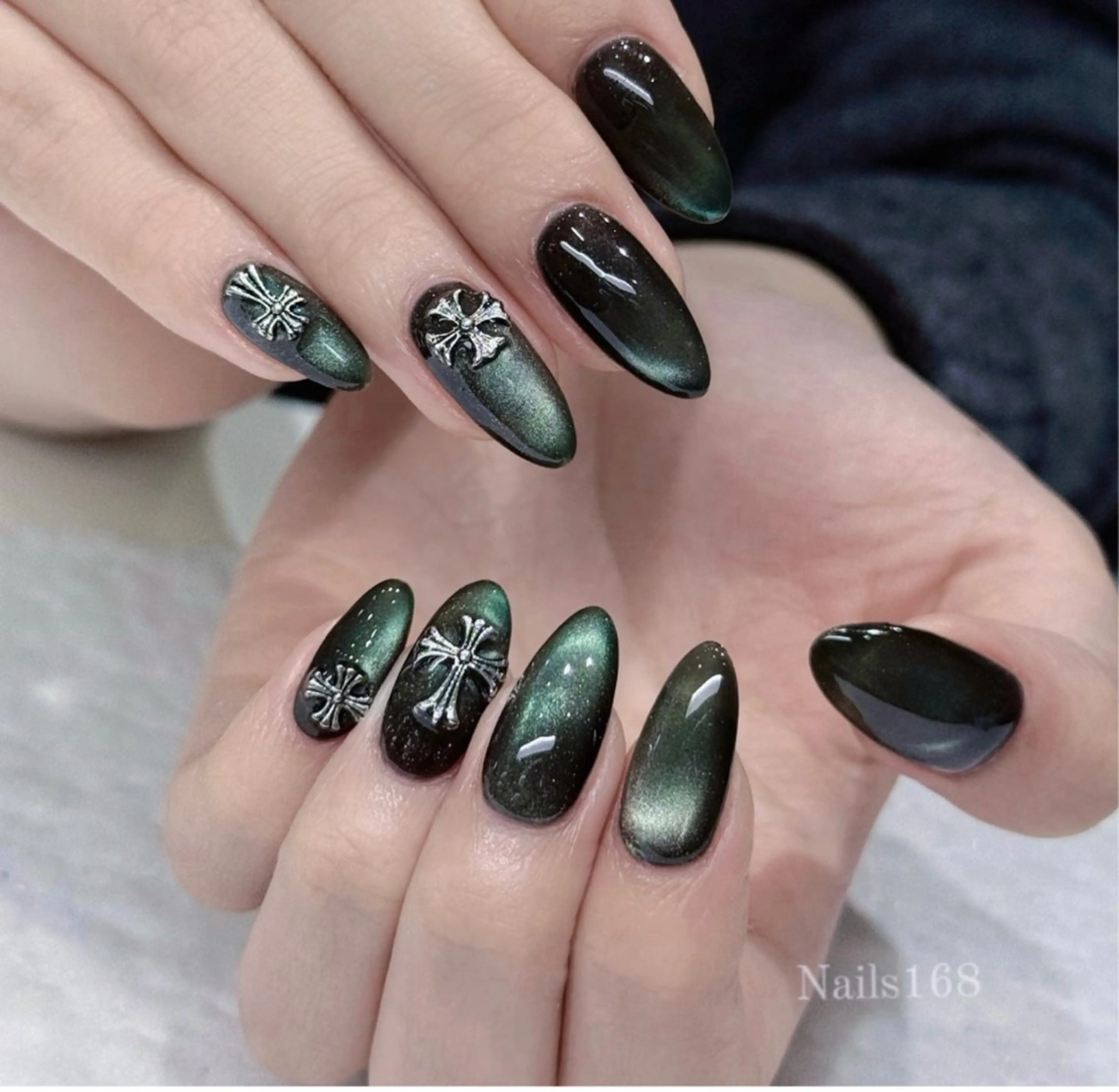 ネイル オーロラネイル ブルー チークネイル フットネイル フレンチネイル ハンドネイル REI レイのネイルデザイン