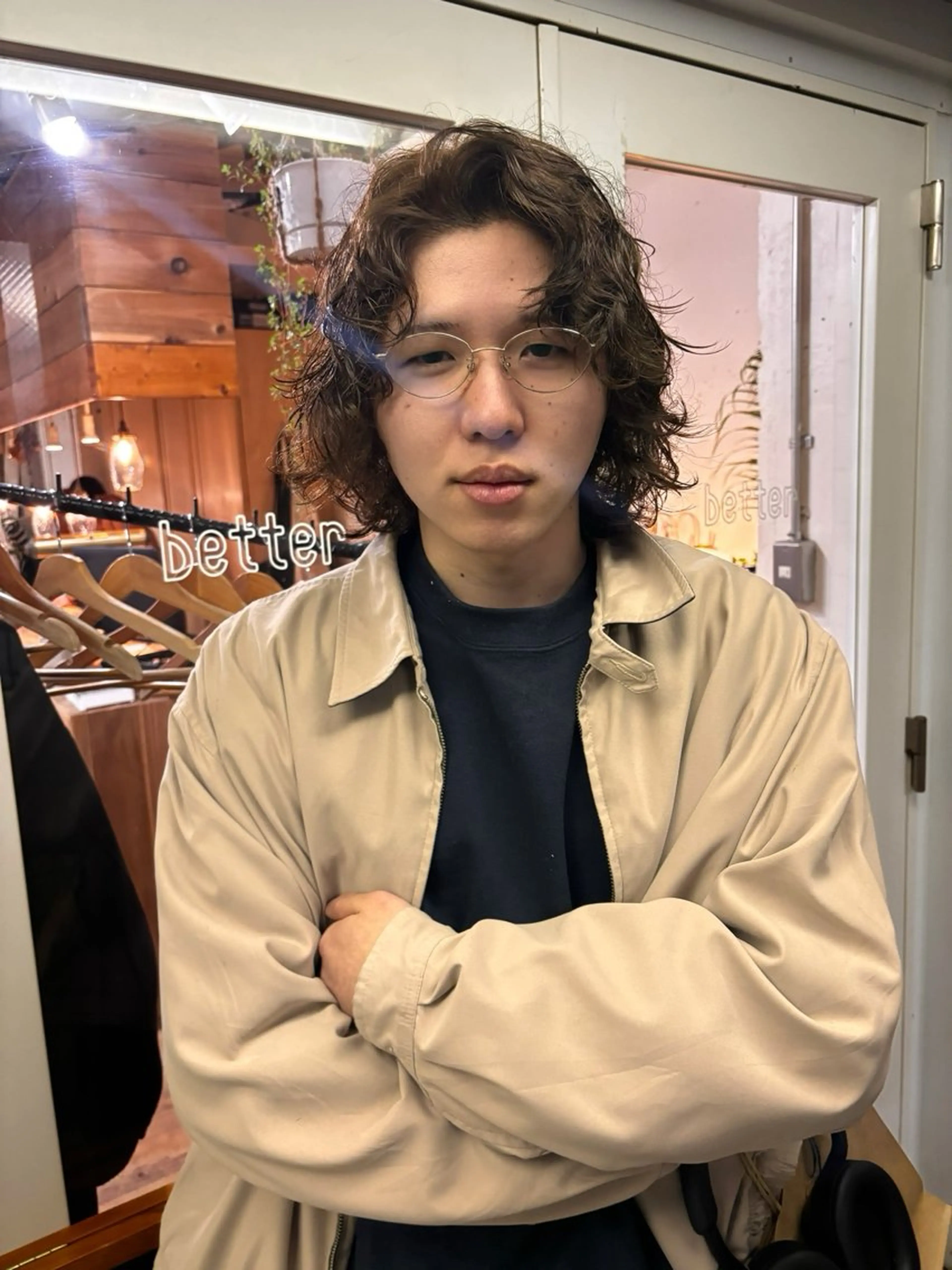 ミディアム カラー メンズ カット ヘアカラー kaito パーマ募集！🔵のヘアスタイル