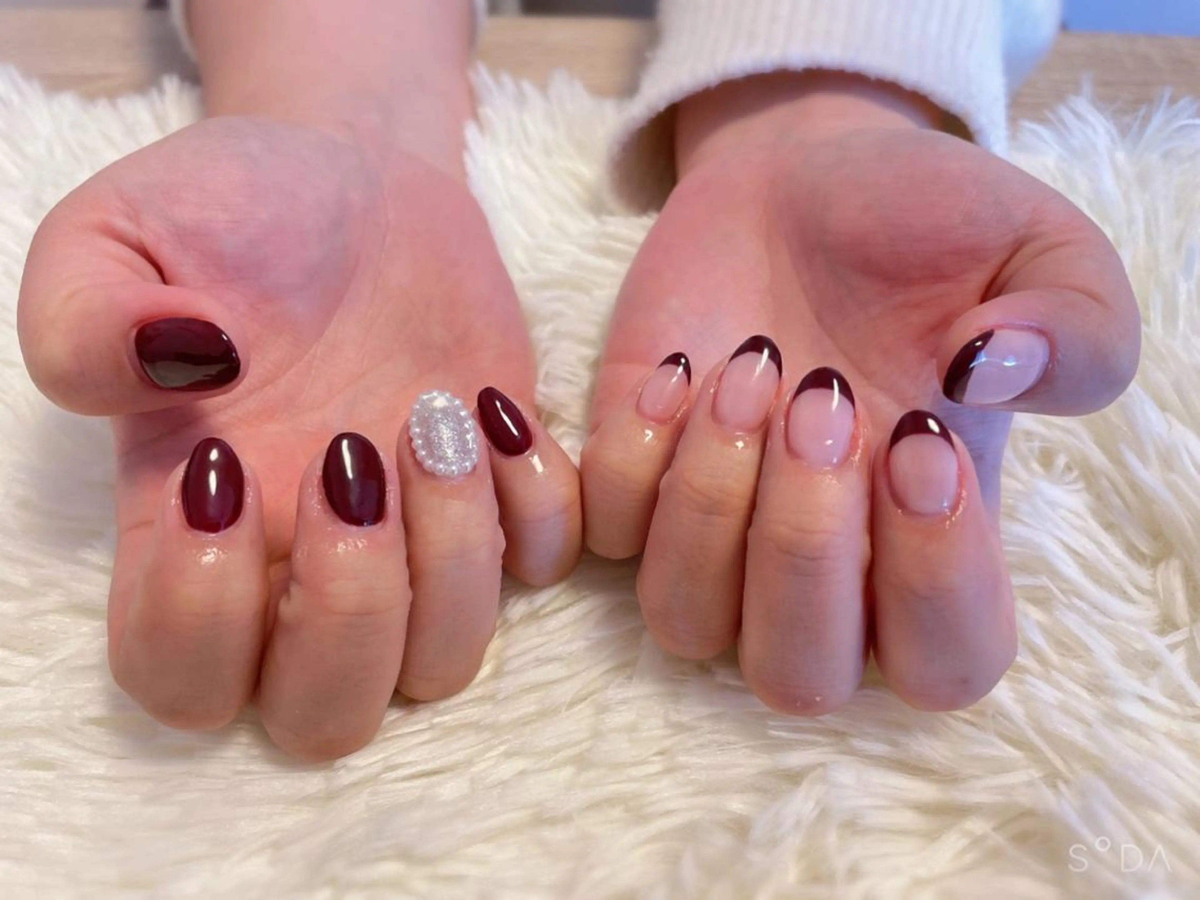 ネイル ボルドー フレンチネイル Betty❤︎ ネイル＆よもぎ蒸しのネイルデザイン