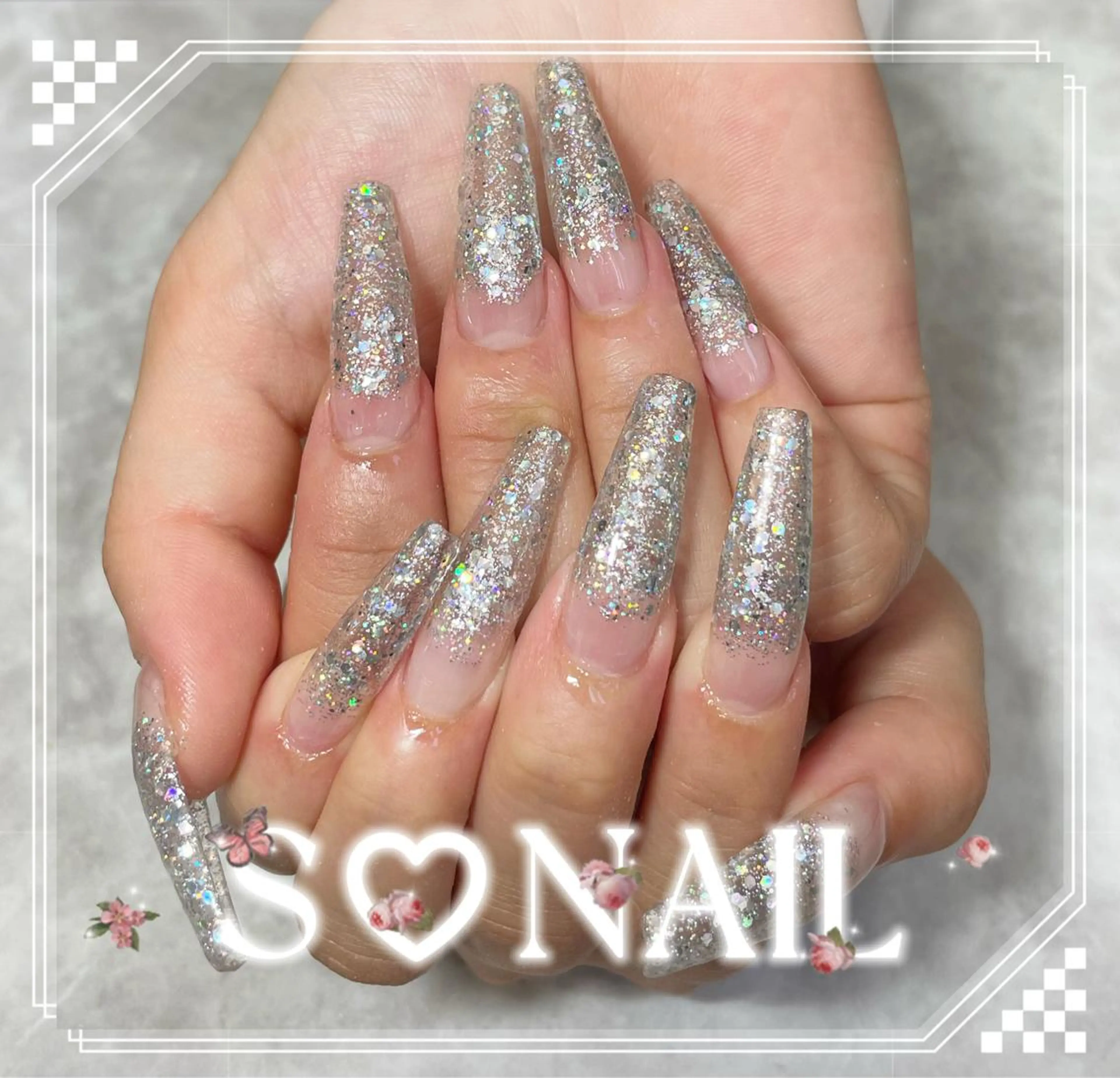ネイル グラデーション ラメ(グリッター) ラメグラデーション ハンドネイル S.NAIL Suuのネイルデザイン