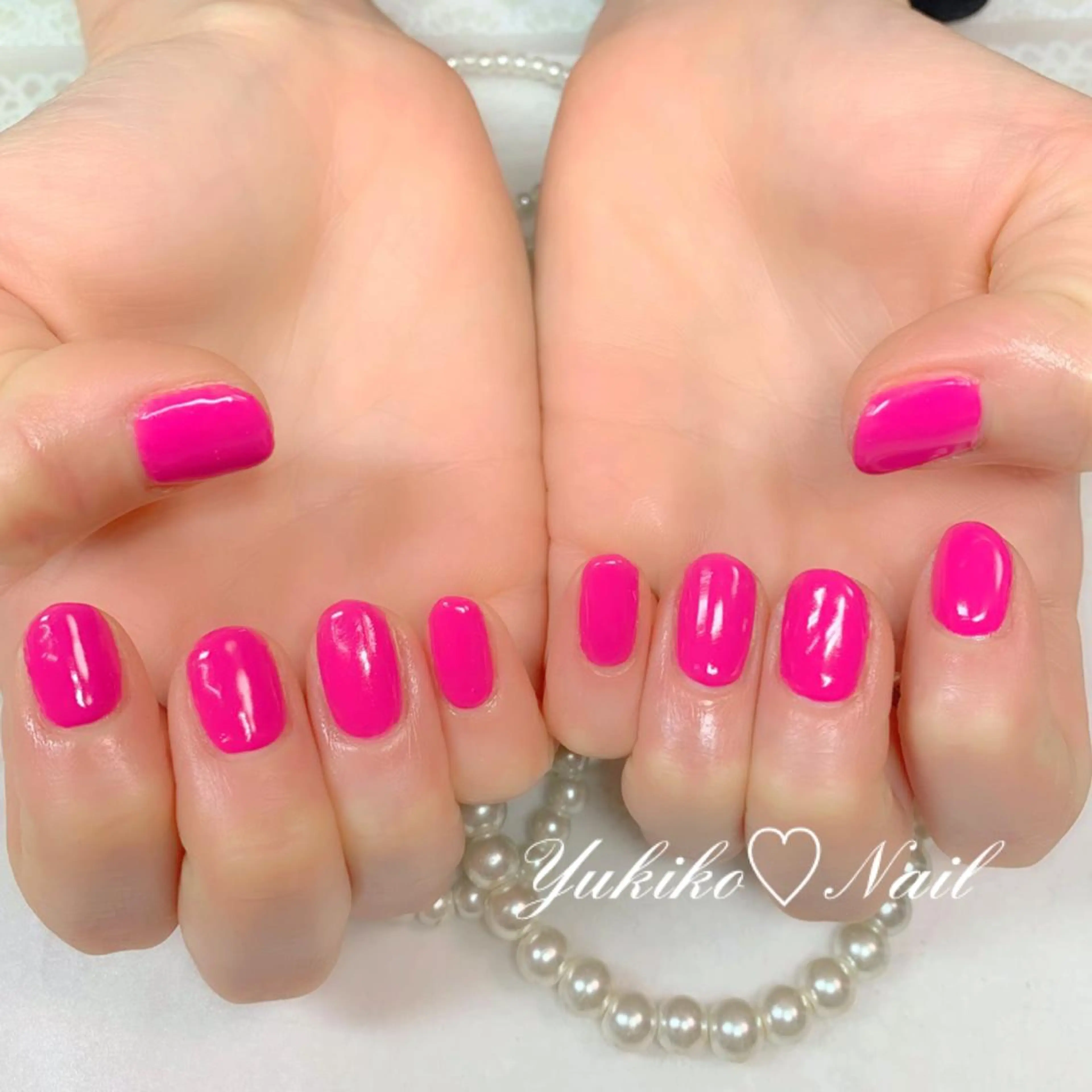 ネイル ワンカラーネイル ピンク ハンドネイル ユキコ ネイルのネイルデザイン