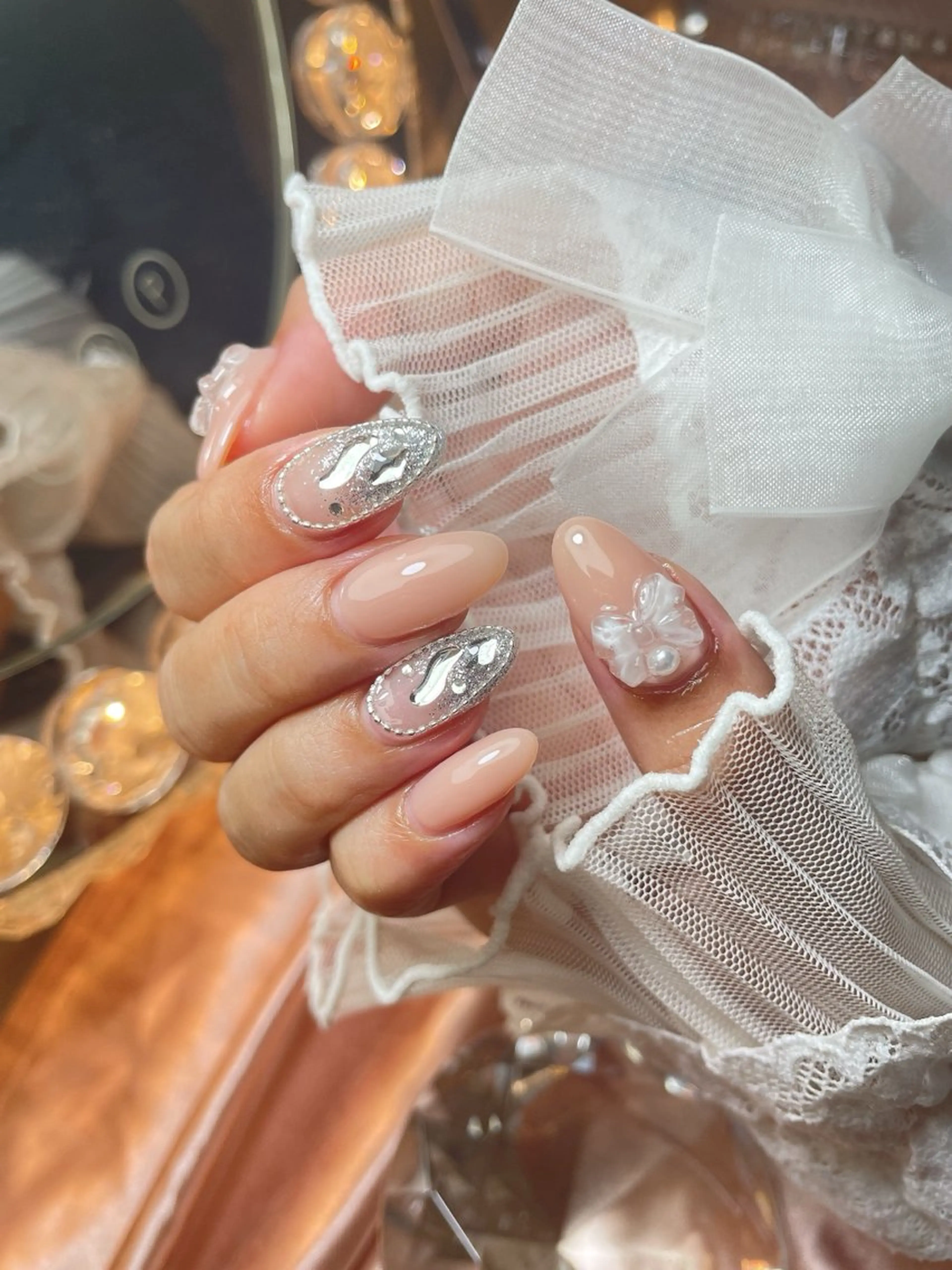 ネイル 23時まで❤︎韓国、 ワンホンネイルのネイルデザイン