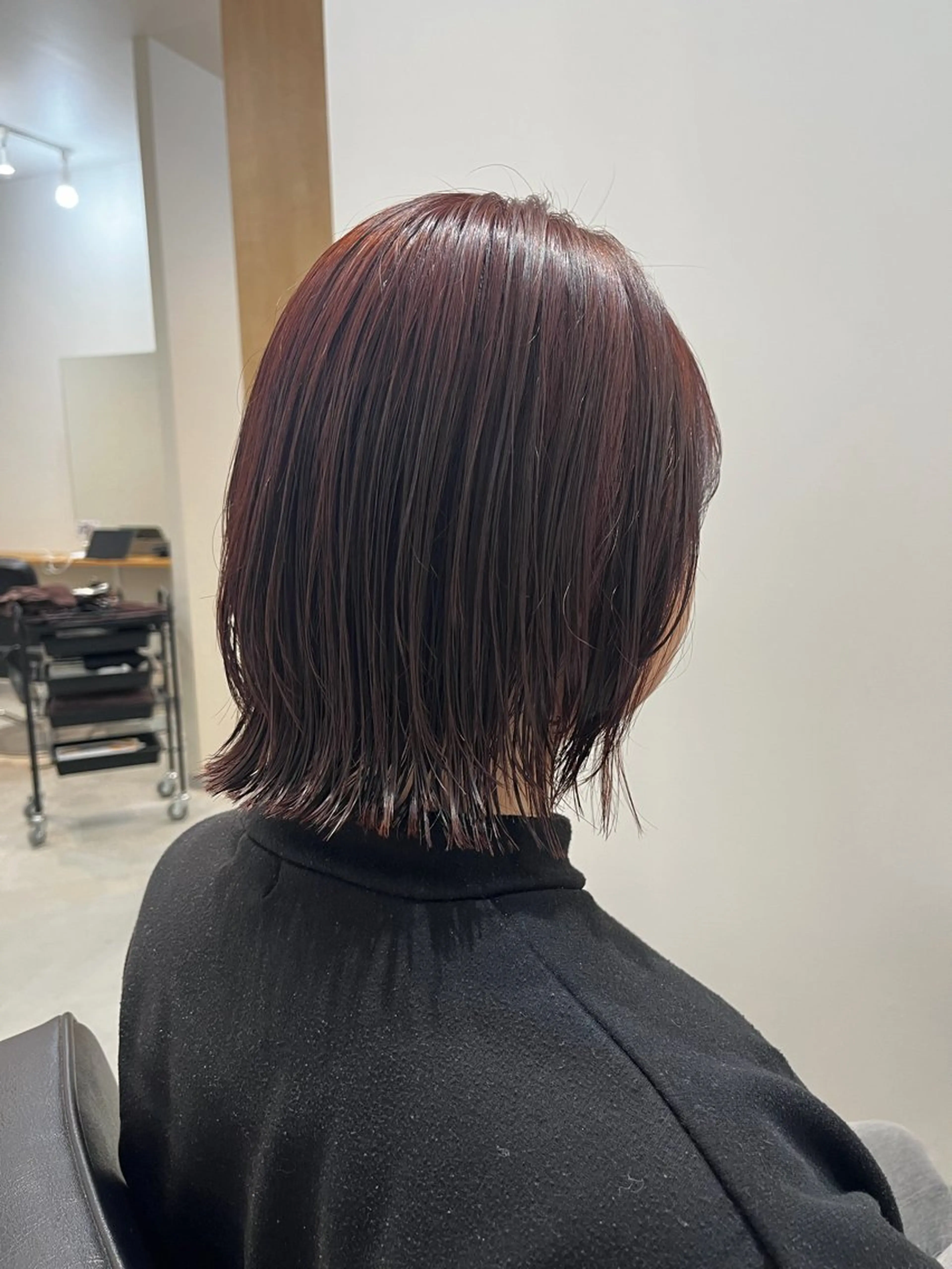 ミディアム omaフクダ 縮毛矯正/艶髪カラーのヘアスタイル